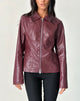 Image of Vincent Fitted Jacket in PU Burgundy