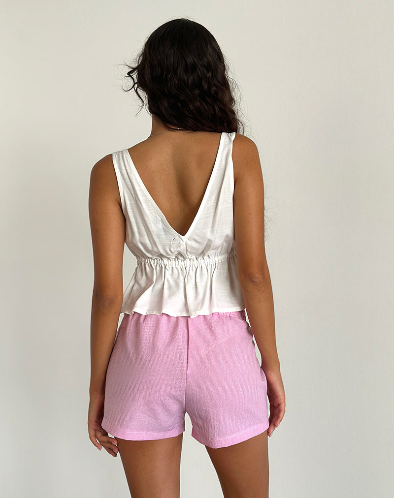 Image of Voir Shorts in Poplin Gingham Pink