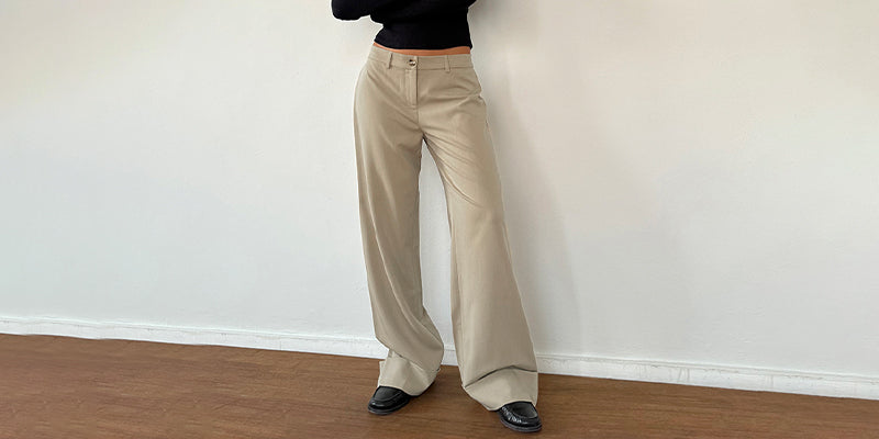 LTS Tall Women's Black & Beige Side Stripe Wide Leg Trousers | Long Tall  Sally