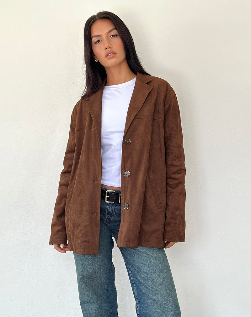 Wita Jacket in Suede Brown