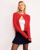 Image of Wunara Cardigan in Red with Pink Bows