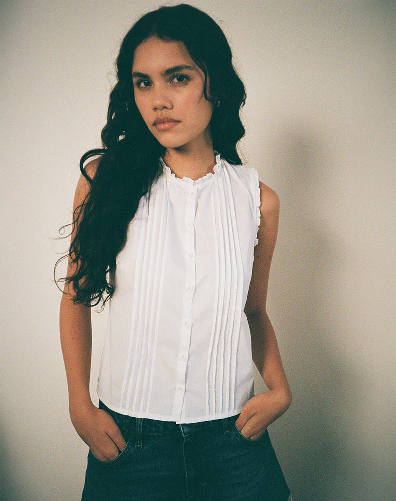 Yara Blouse in Poplin White