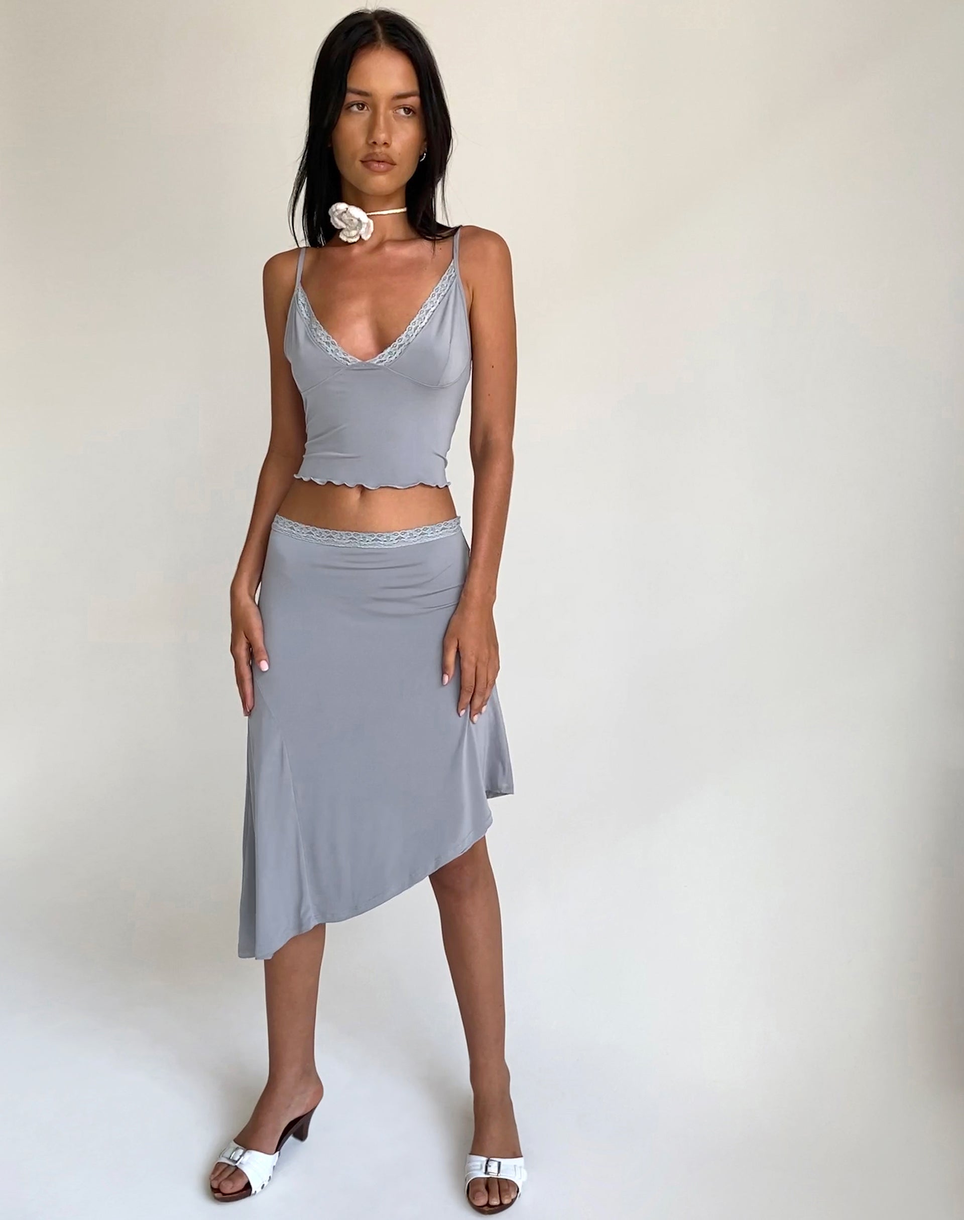 Ruched midi skirt clearance grey