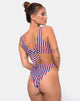 Image of Abadie Top Bikini in Triple Stripe Print