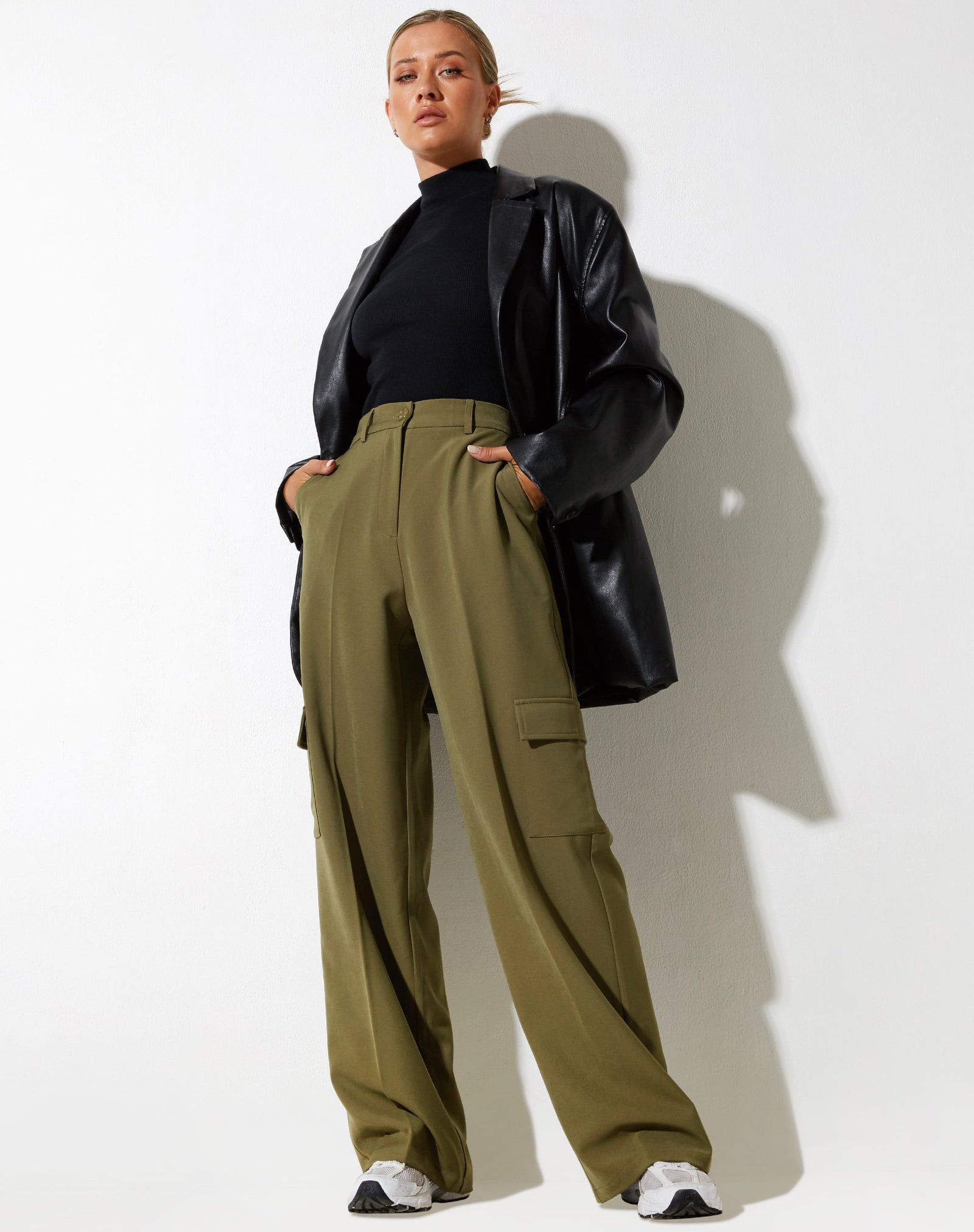 Buy Olive Green Solid Trousers Online - W for Woman