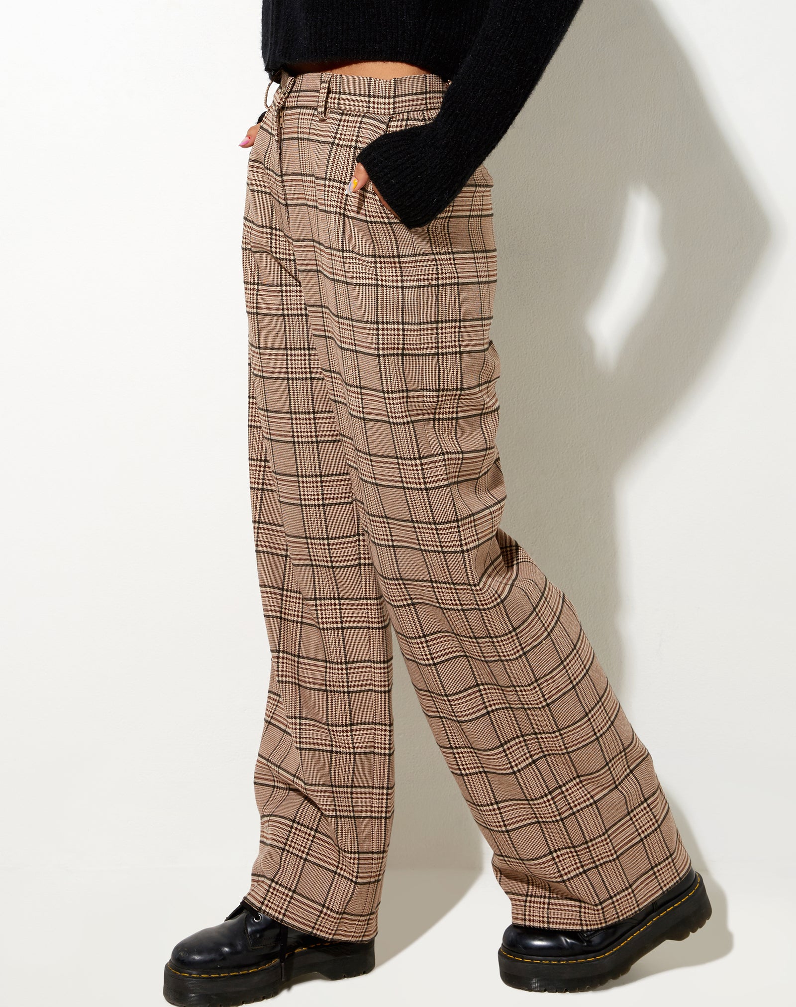 Barbara Kristoffersen by Rosemunde Trousers  Check Print  Straight leg  trousers  Booztcom