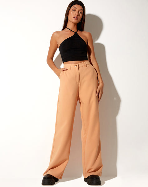 In The Style wide leg trouser co ord in peach | ASOS