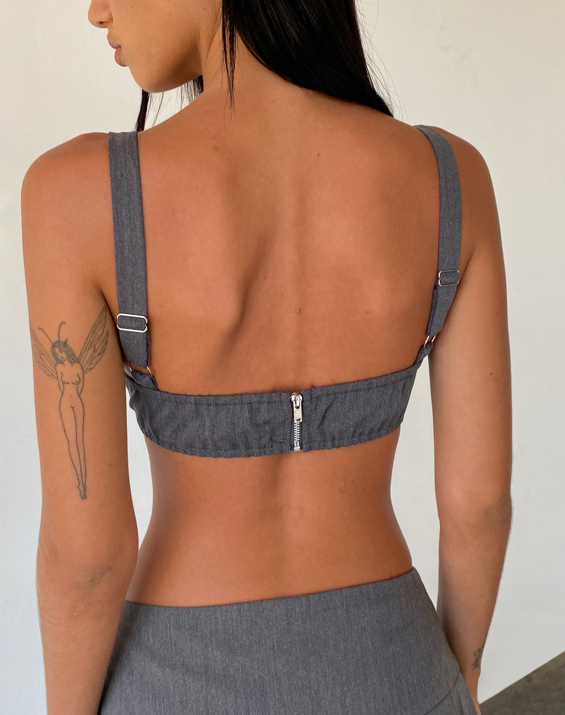 Charcoal Tailored Bralette