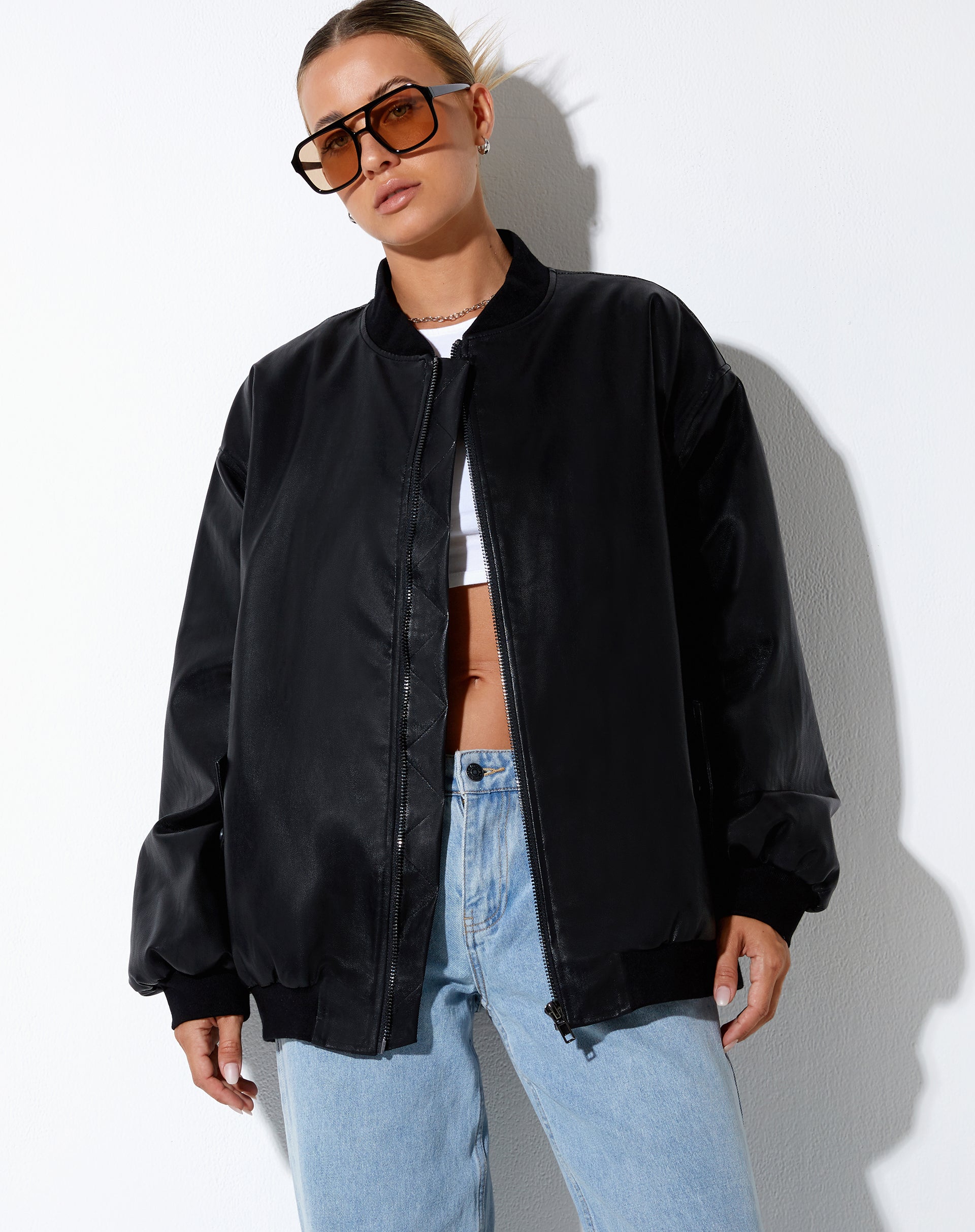 Pu shop black jacket