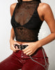 Image of Bika Vest Top in Black Hand and Heart Flock