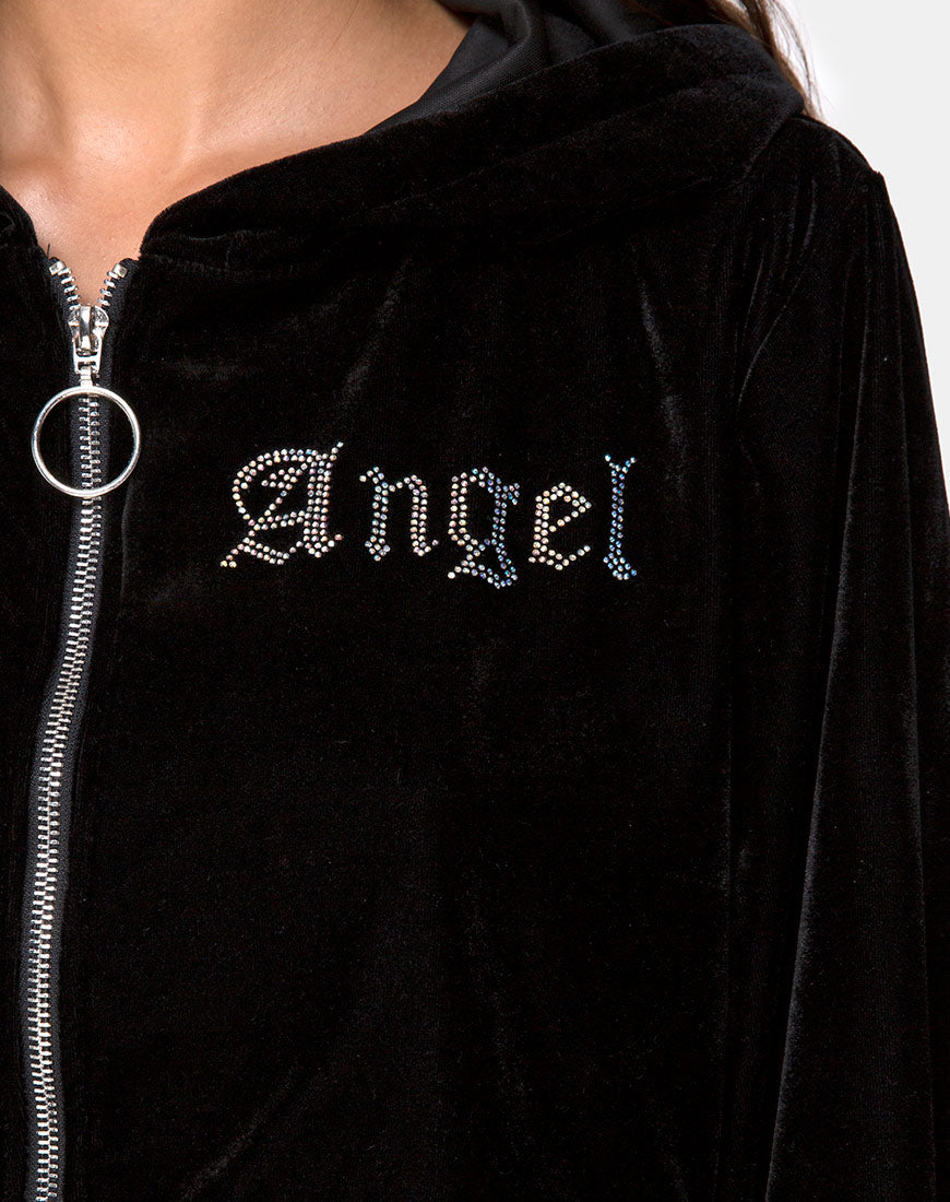 Angel diamante hoodie sale