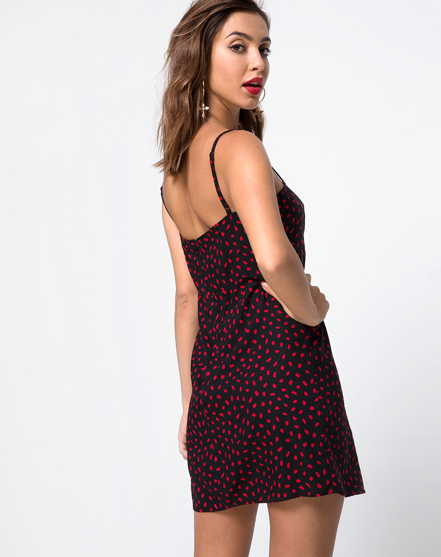 Boyasly Dress in Mini Diana Dot Black Red – motelrocks.com