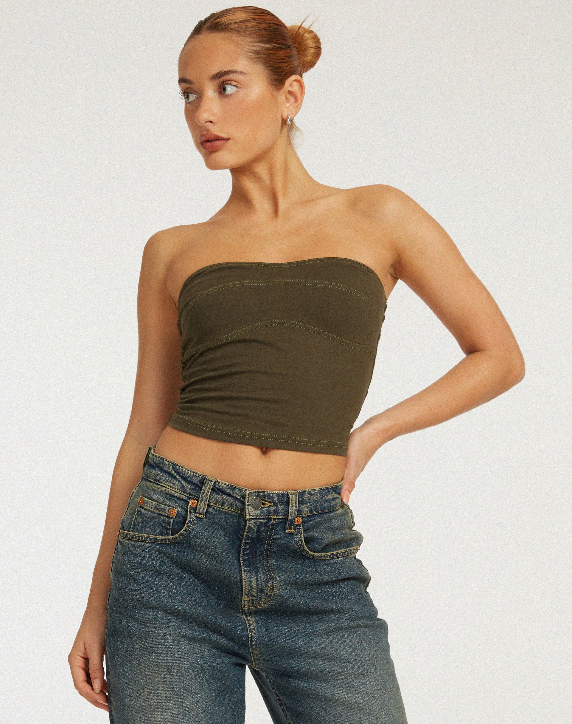 Khaki on sale boob tube