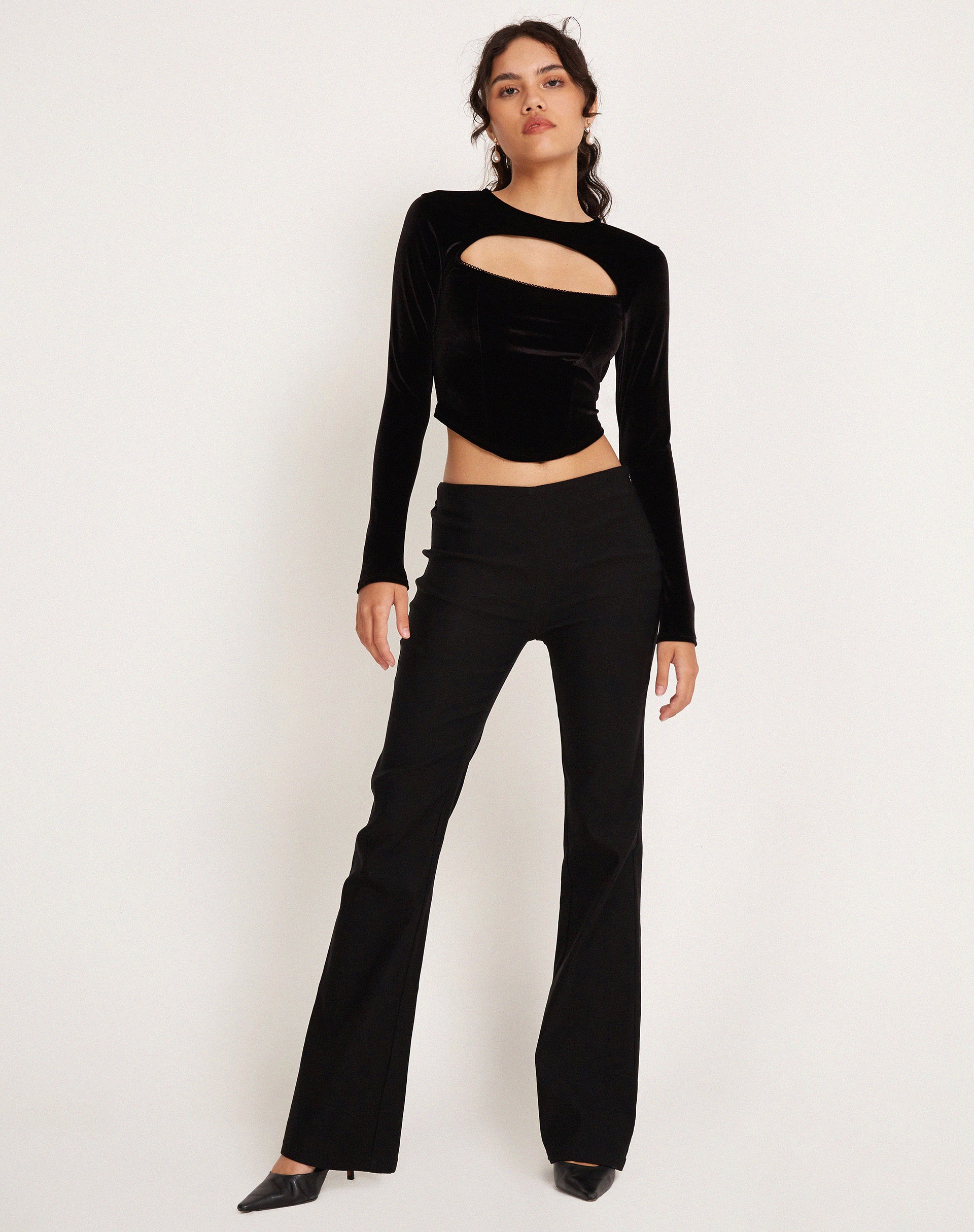 Black velvet outlet full sleeve top