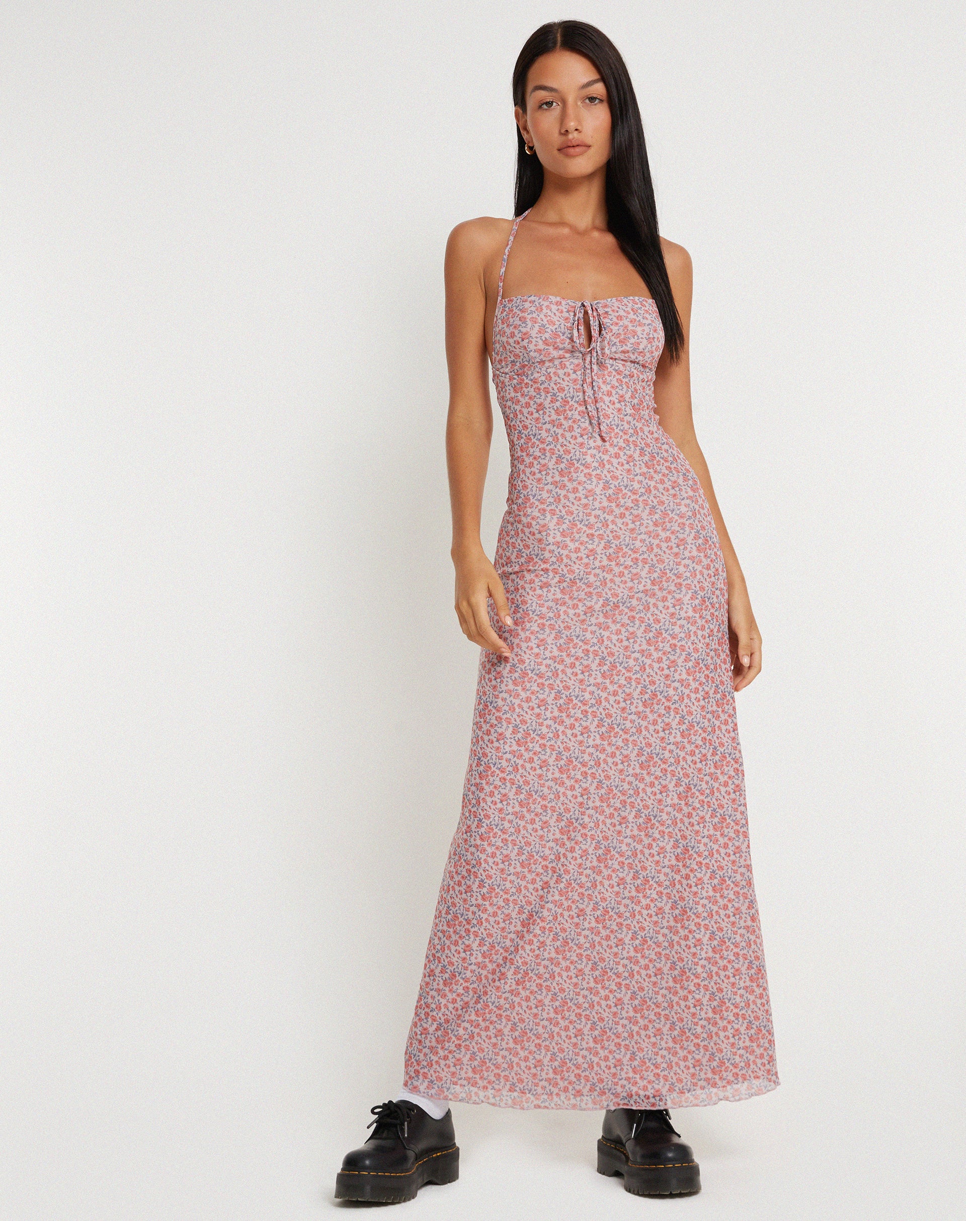 Dusty pink cheap floral dress