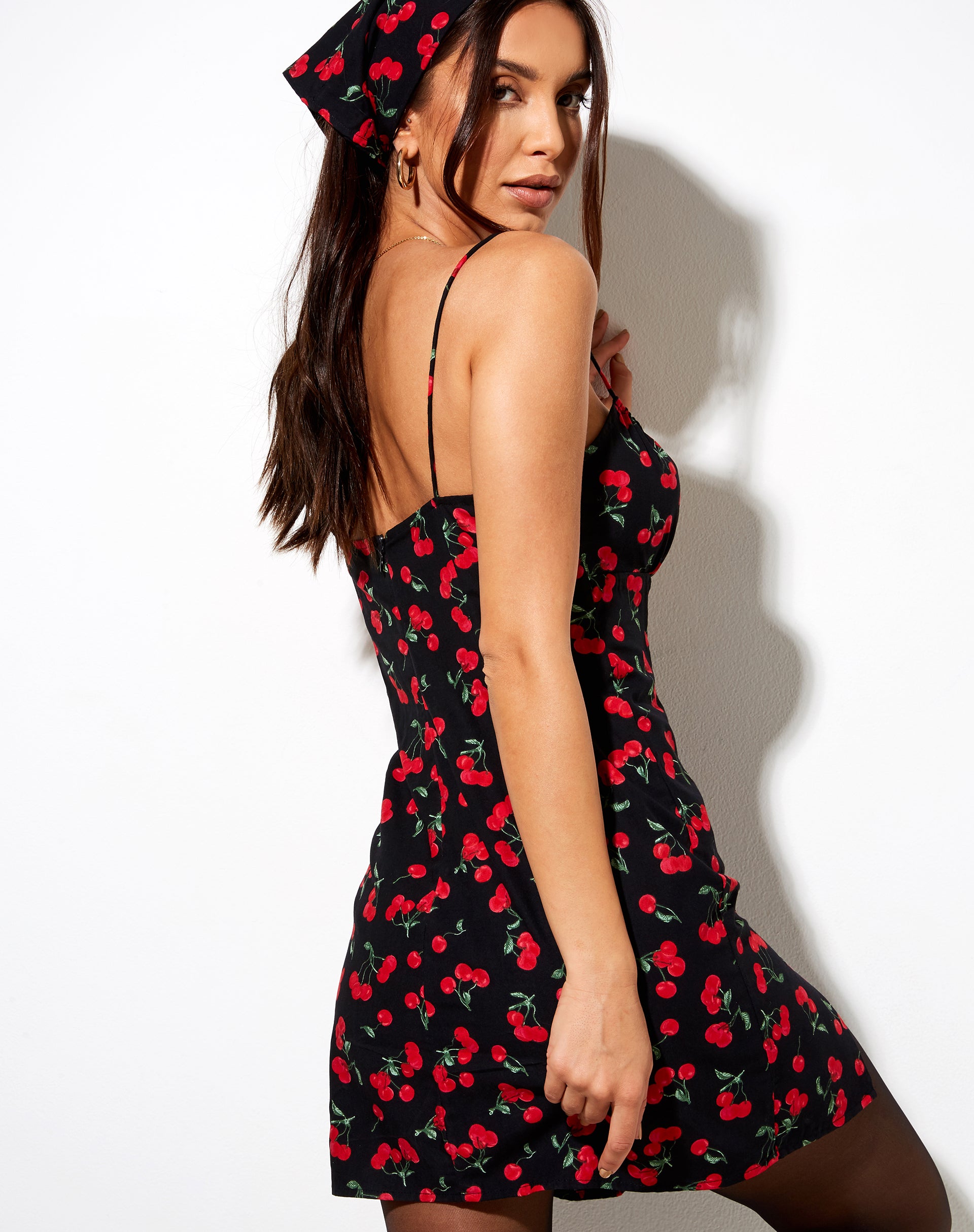 Cherry print mini on sale dress