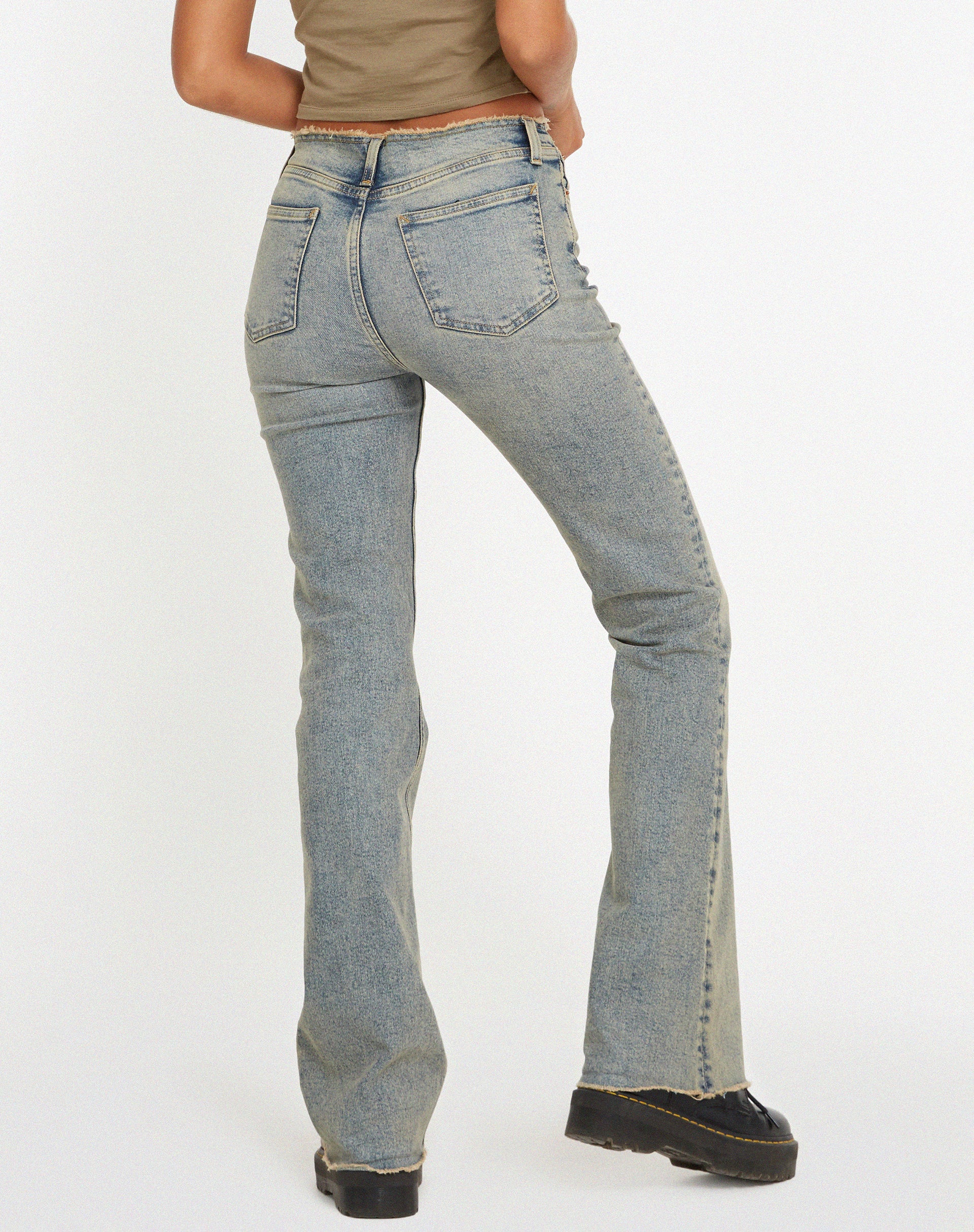 Jeans that are frayed at hot sale the bottom