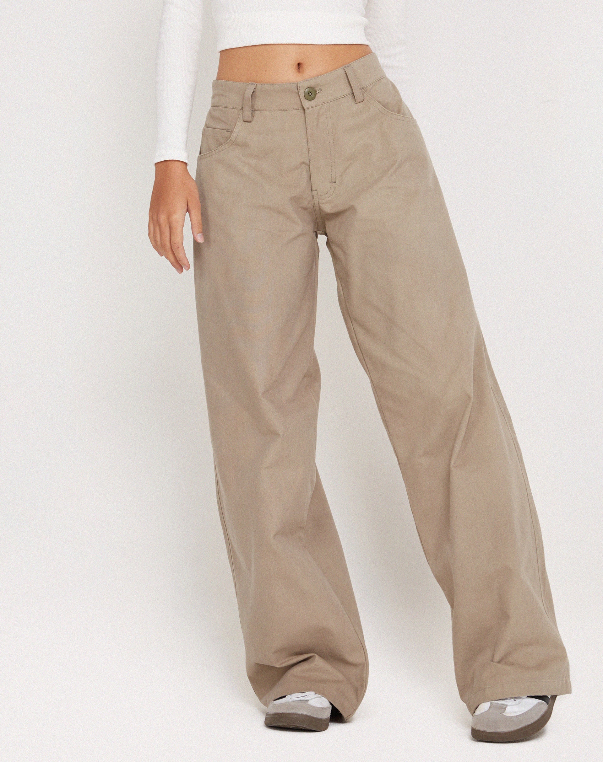 Printed twill trousers  CreamCocaCola  Ladies  HM IN