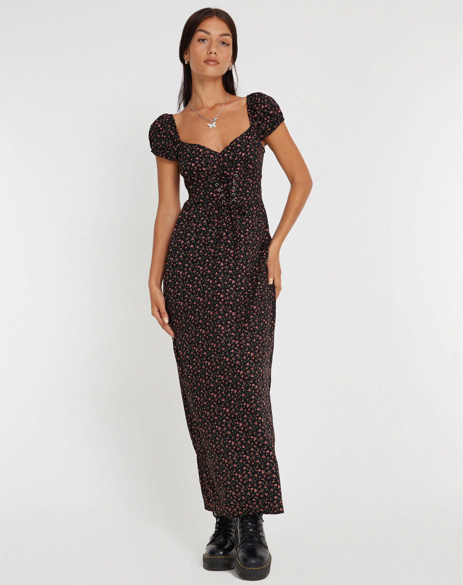 Dark rose maxi store dress