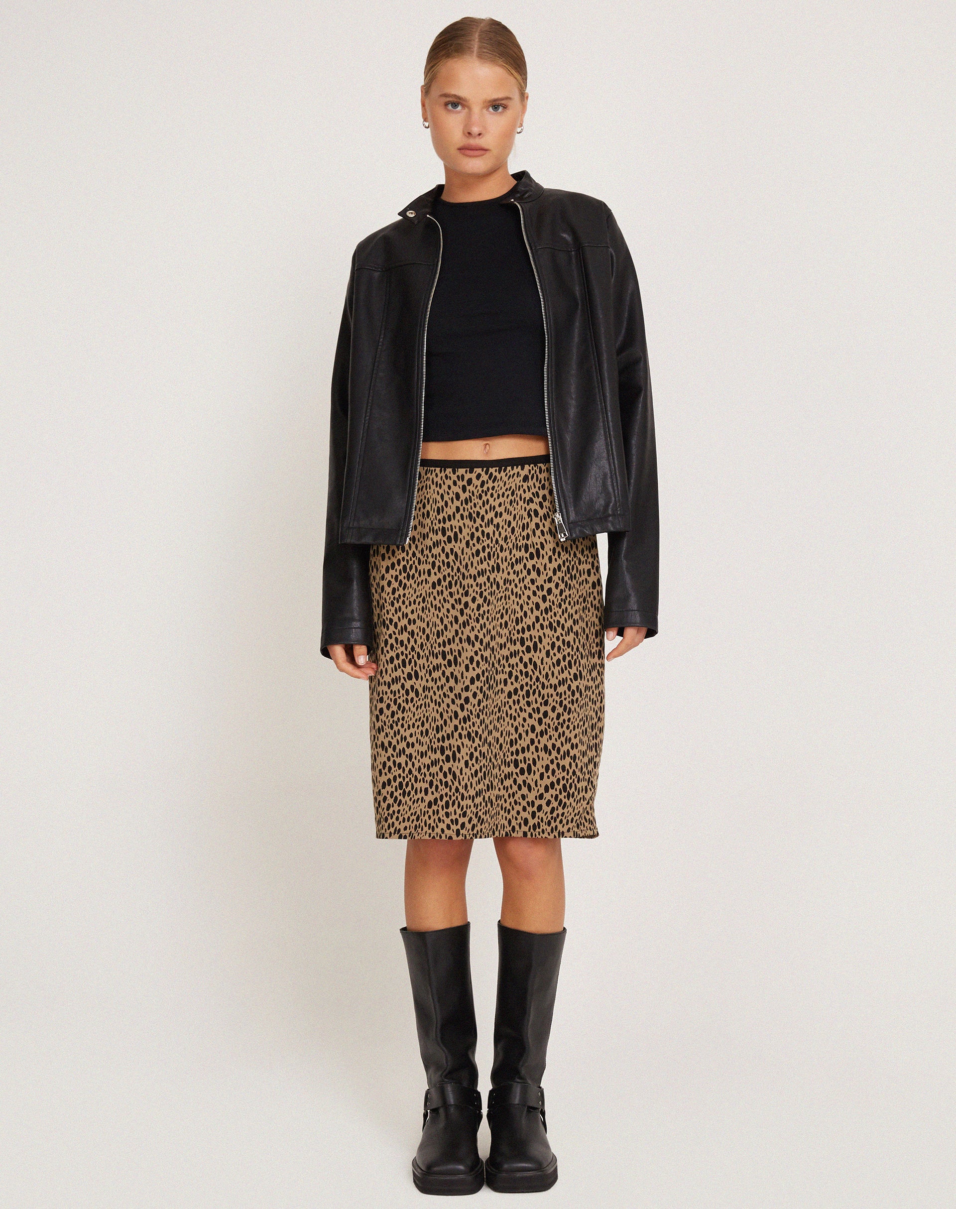 Cheetah midi skirt clearance jacket