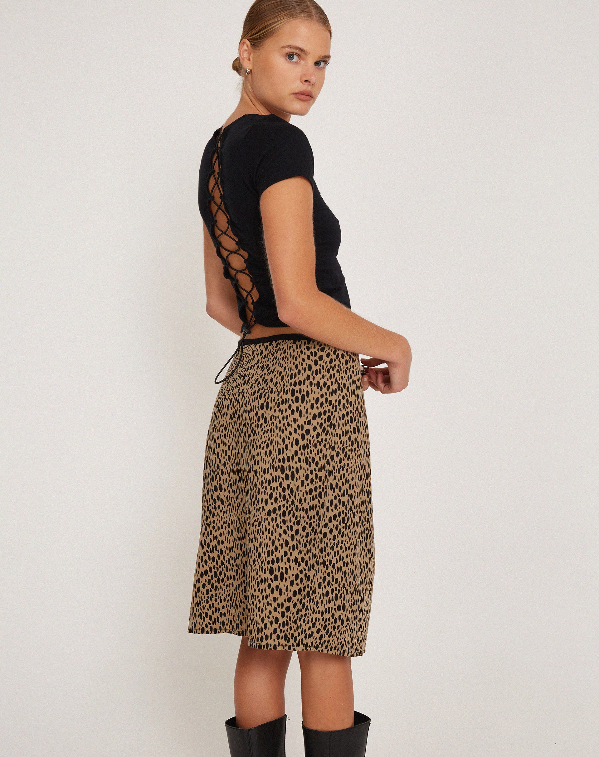 Cheetah midi skirt 1970 sale