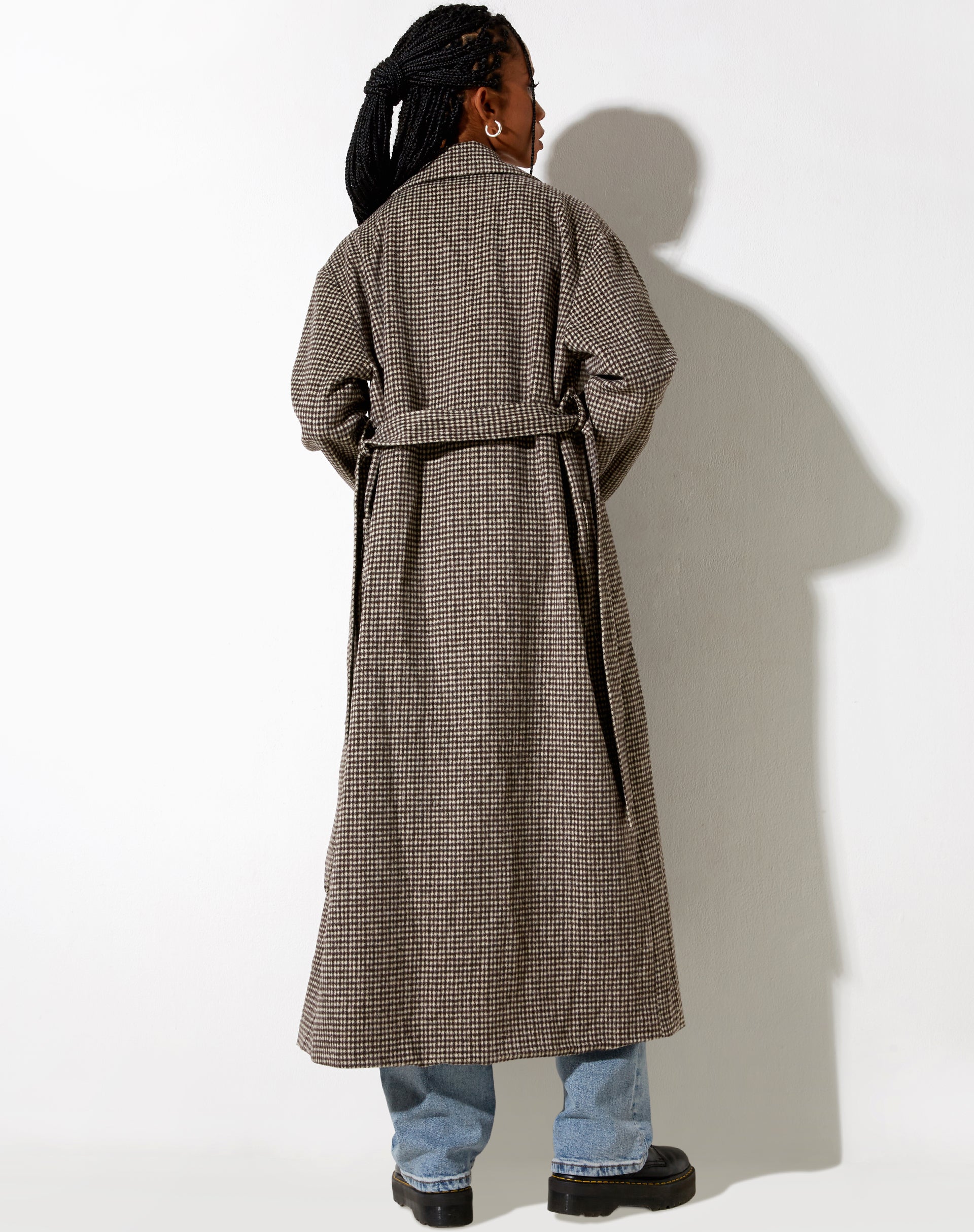 Long Sleeve Longline Collared Ajustable Tie Coat | Herdina