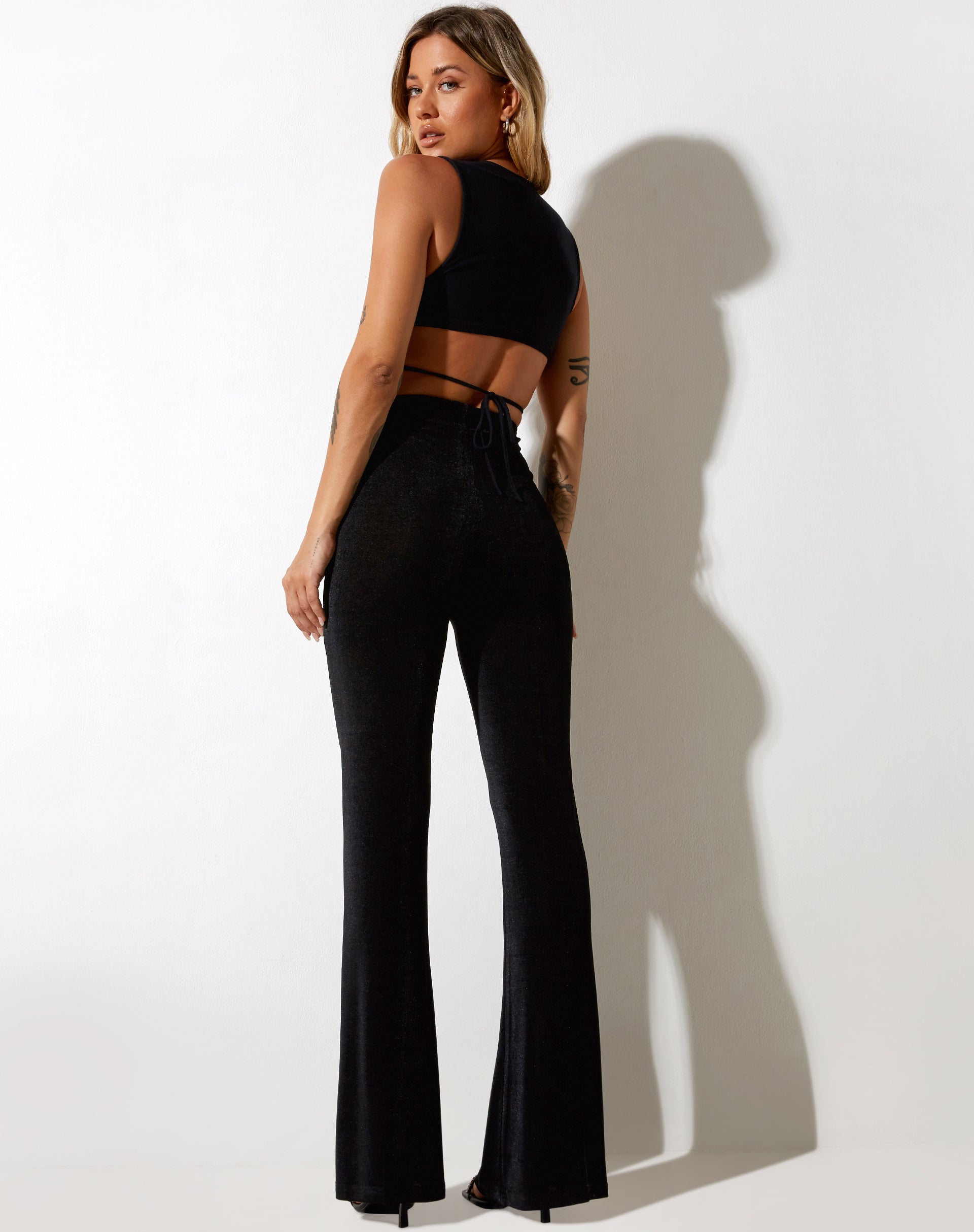 Diamante best sale trousers black