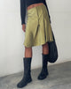 Image of Slaza Midi Skirt in Satin Olive