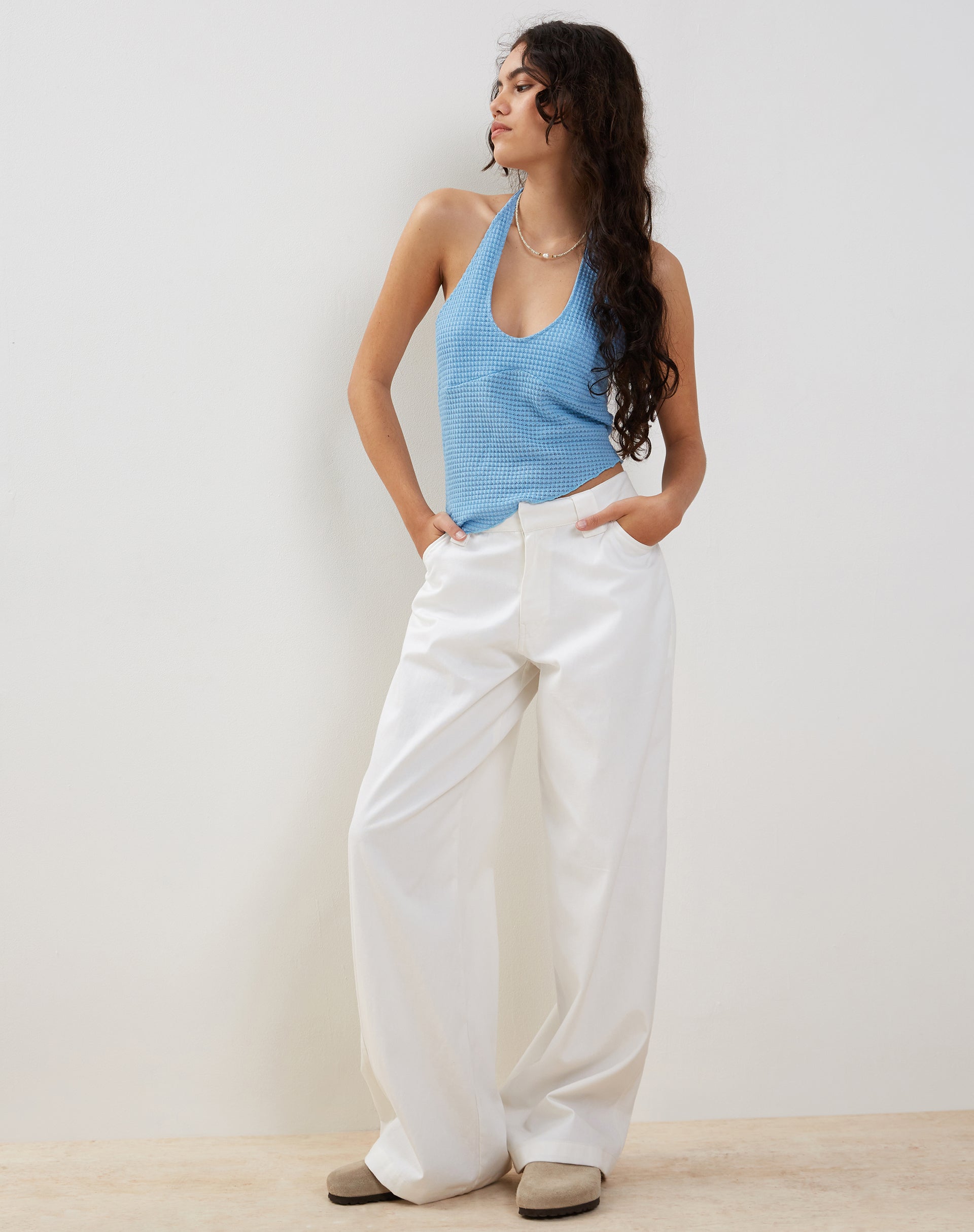 Off white hotsell wide leg trousers