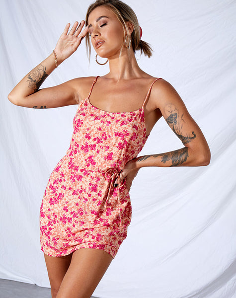 Dark pink hotsell floral dress