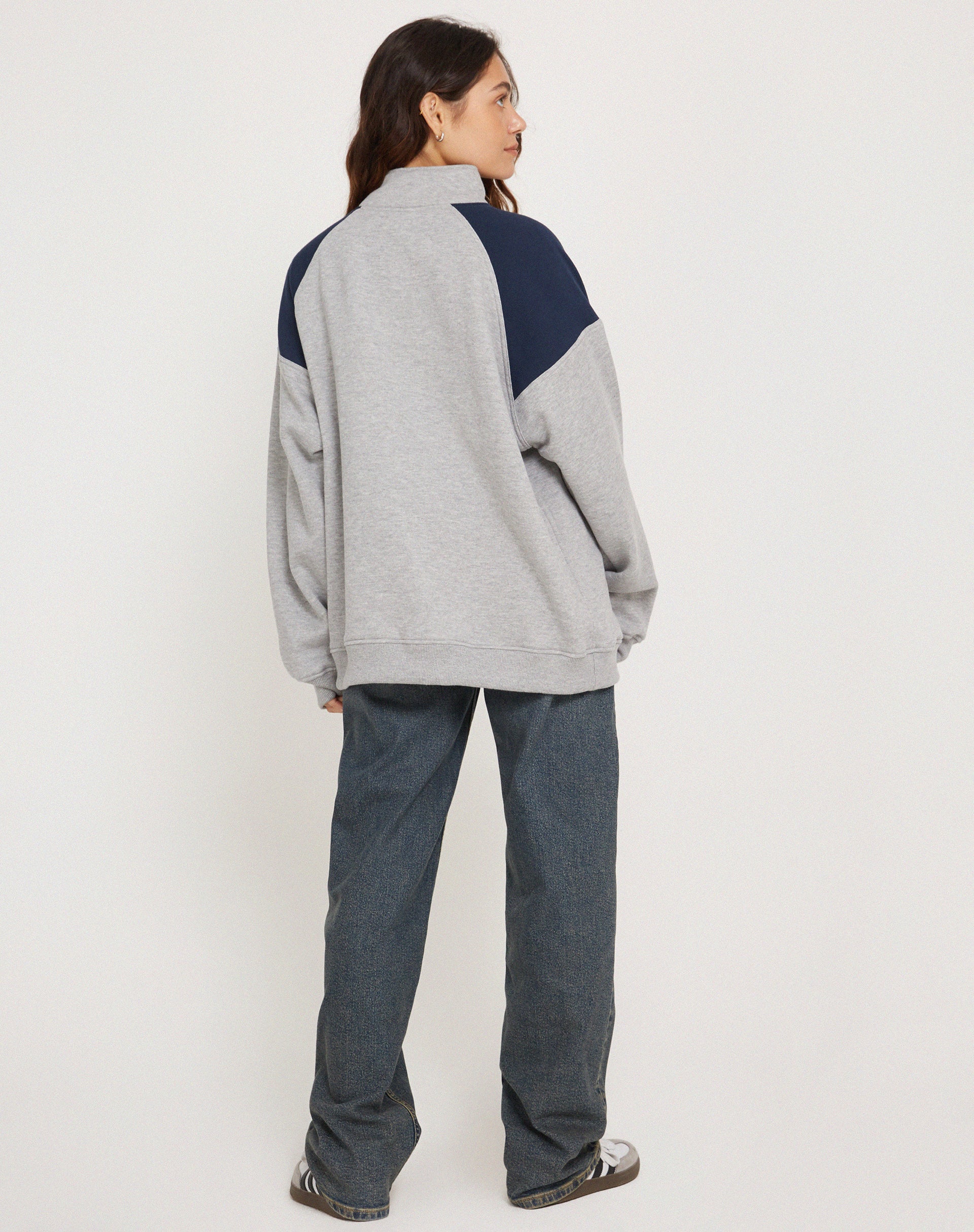 Grey navy sweatshirt best sale