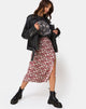 Image of Saika Midi Skirt in Floral Charm Red