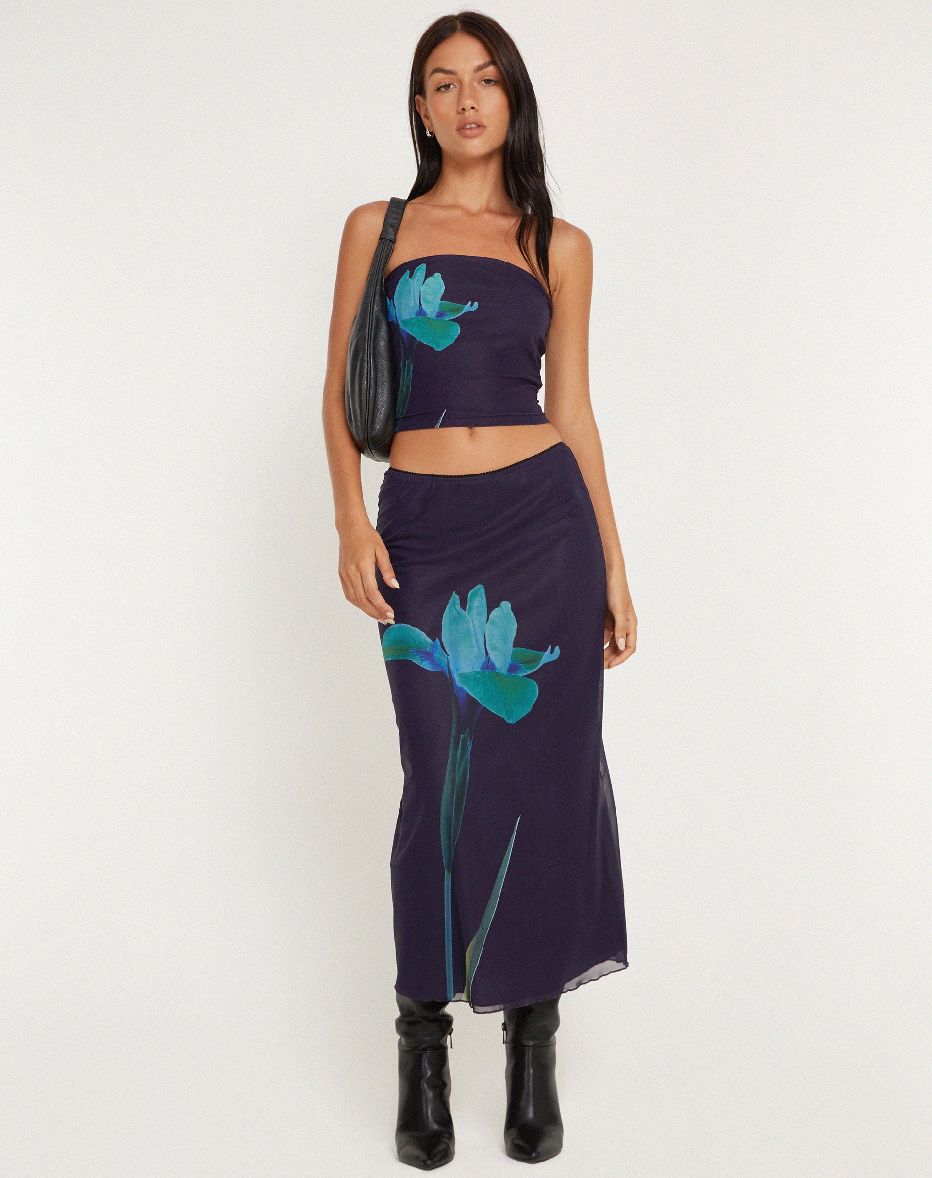 Midi skirt and hot sale crop top set