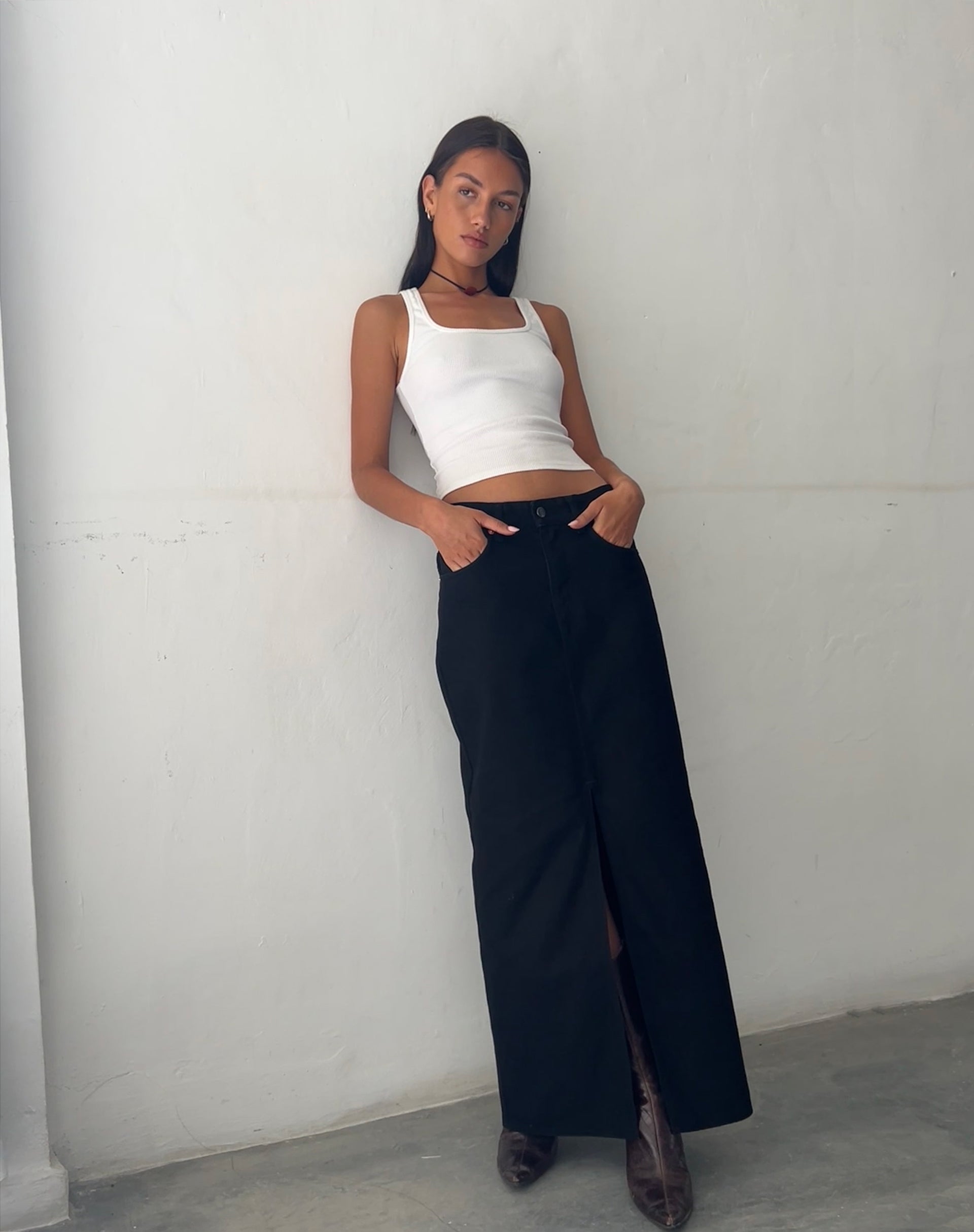 Maxi skirt pants black hotsell