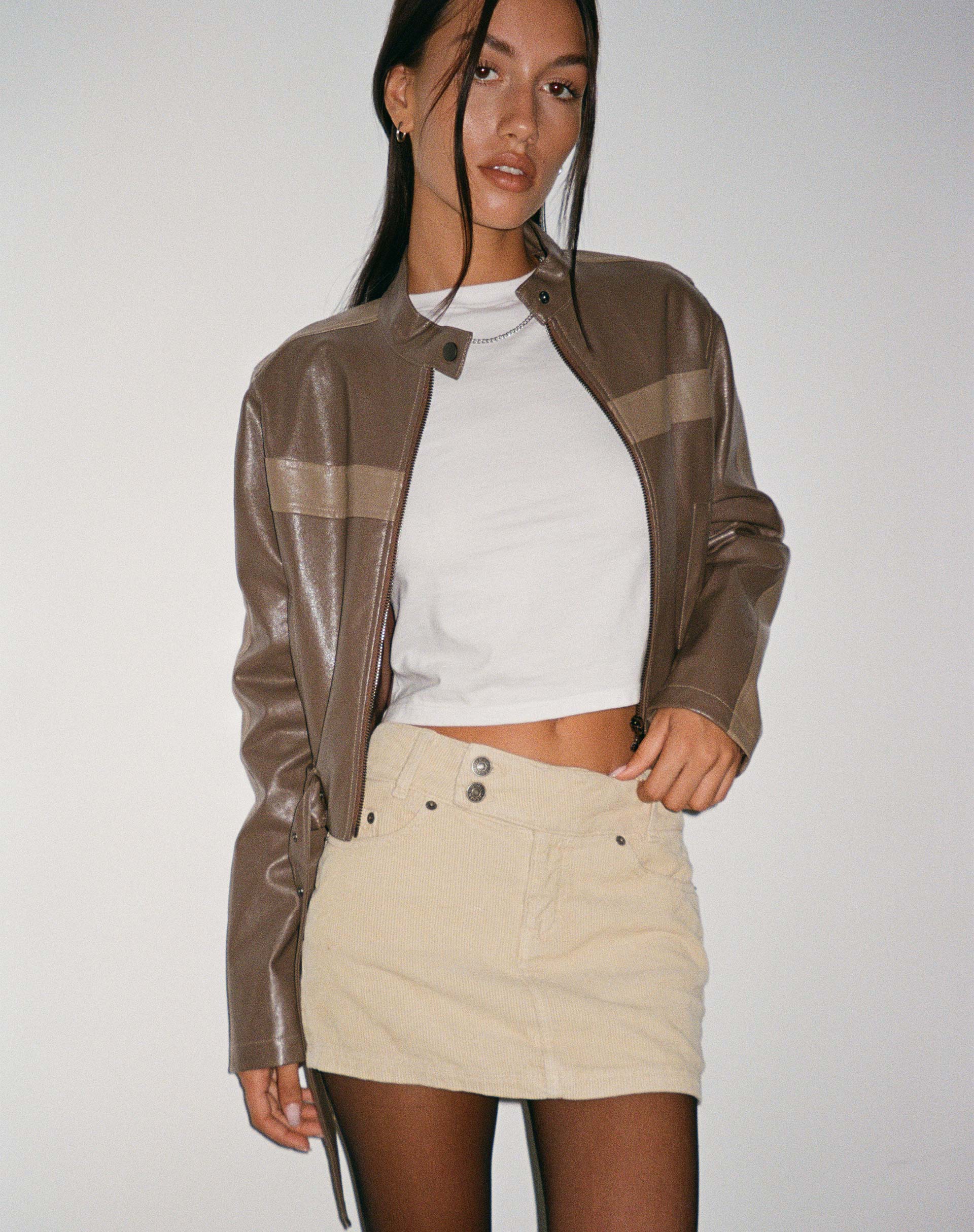 Cord Light Tan Low Rise Mini Skirt – motelrocks.com