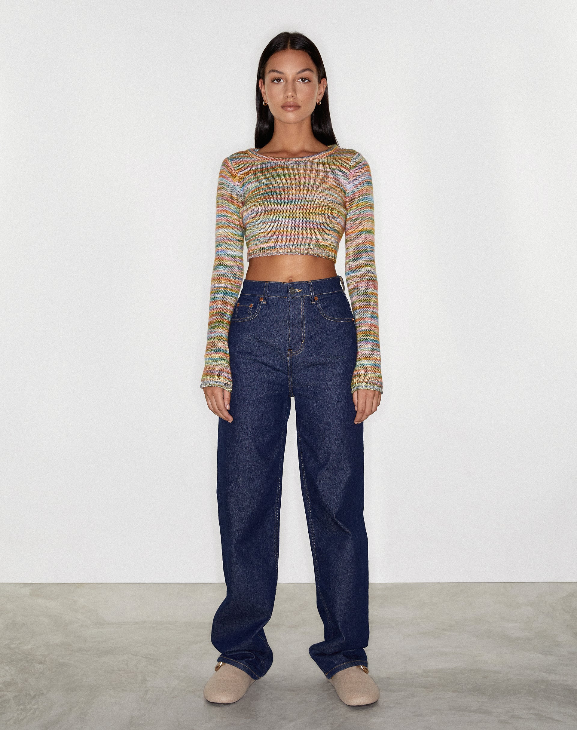 High Waisted Wide Leg Blue Jeans | Parallel – motelrocks.com