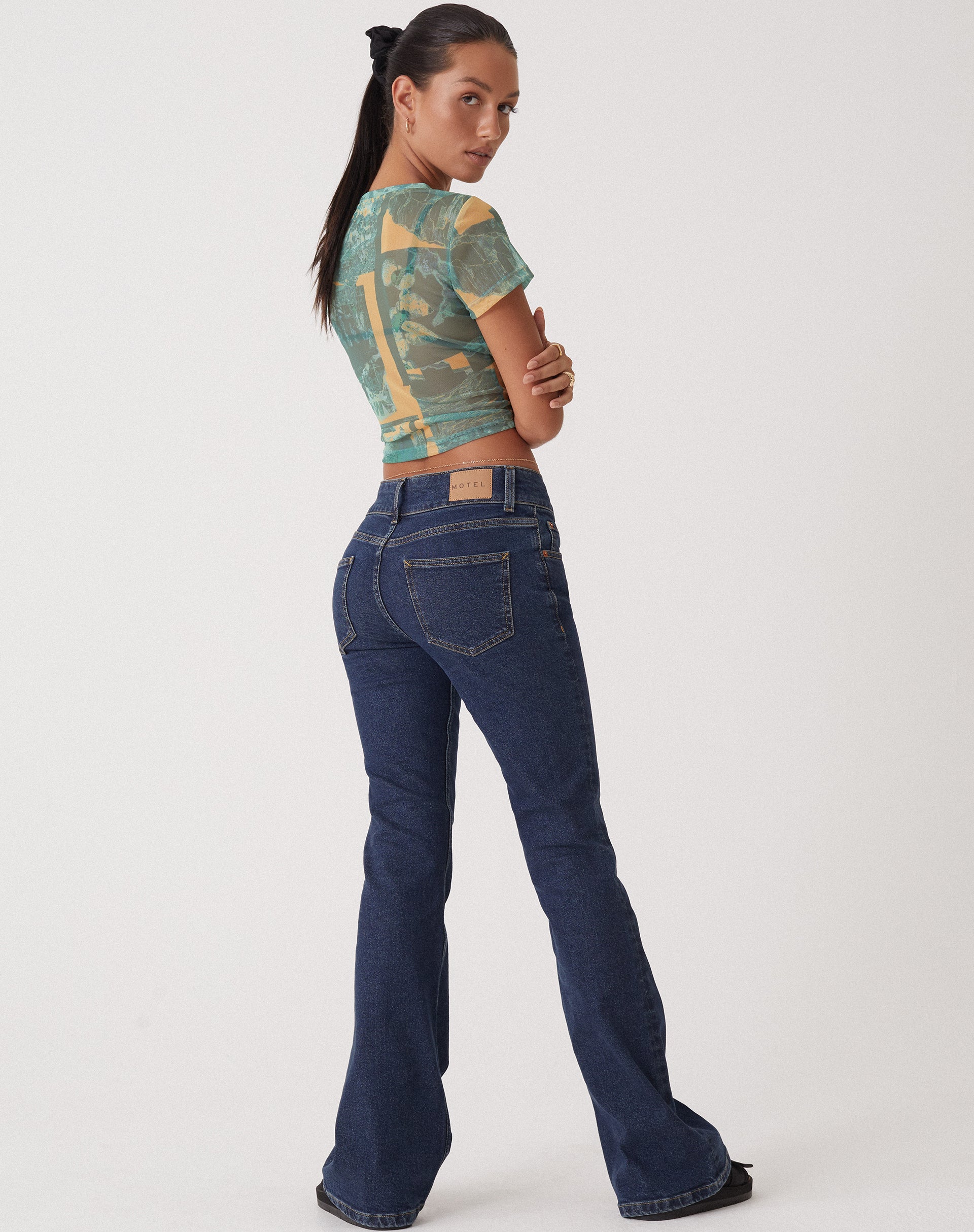 Low Rise Flared Jean in Riley Vintage Wash