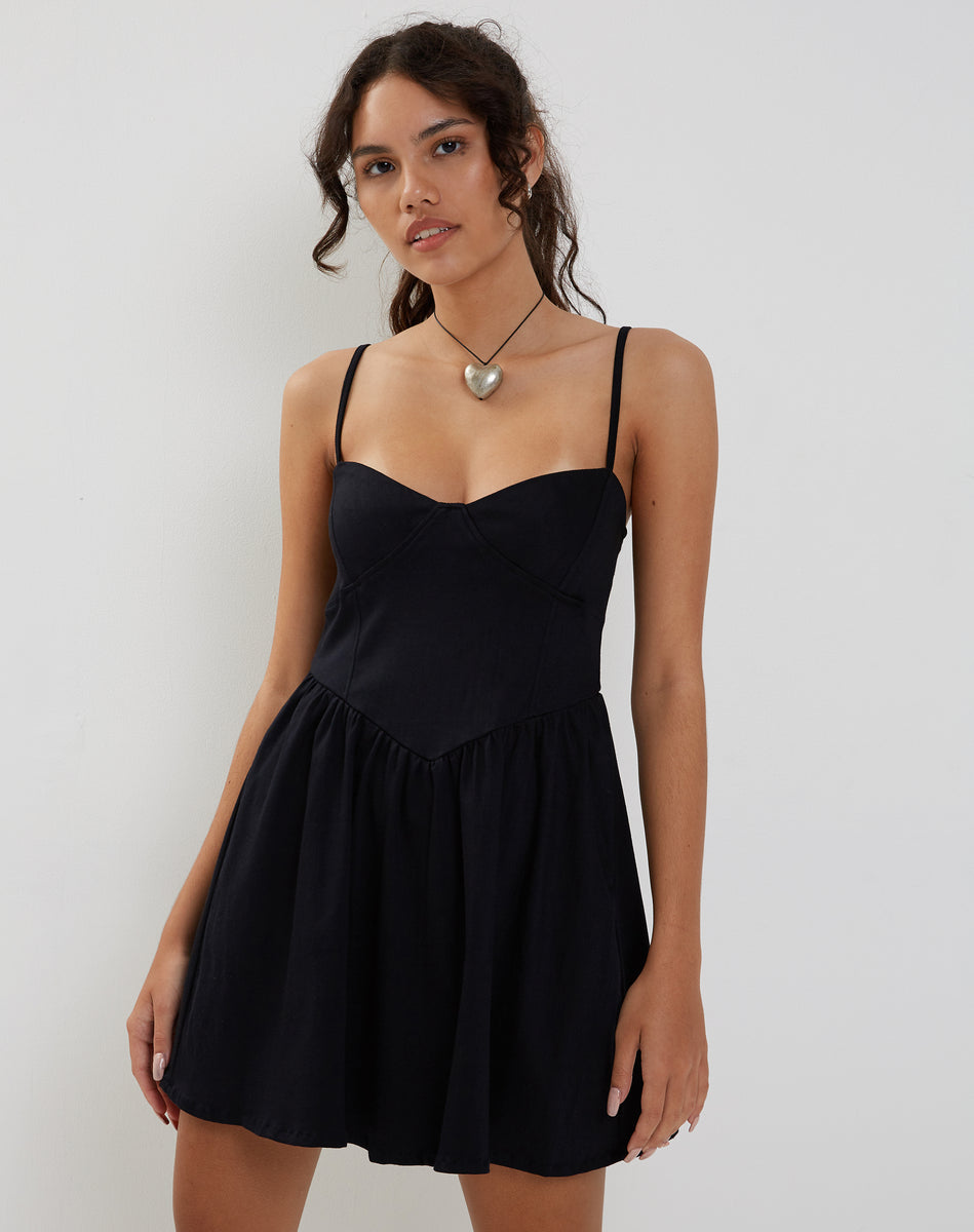 Black Mini Dress | Nanisa – motelrocks.com