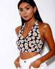 Image of Naya Crop Top in Daisy Love Black