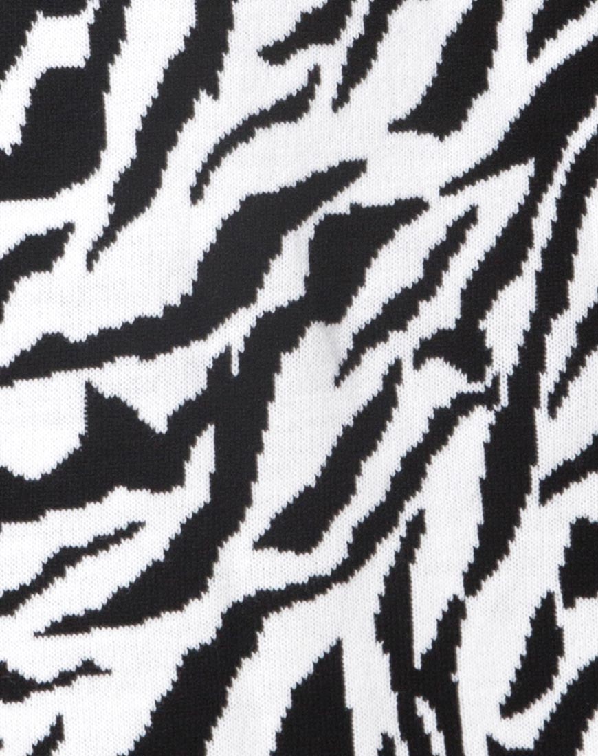 Neivie Jumper Dress in Zebra B/W – motelrocks.com