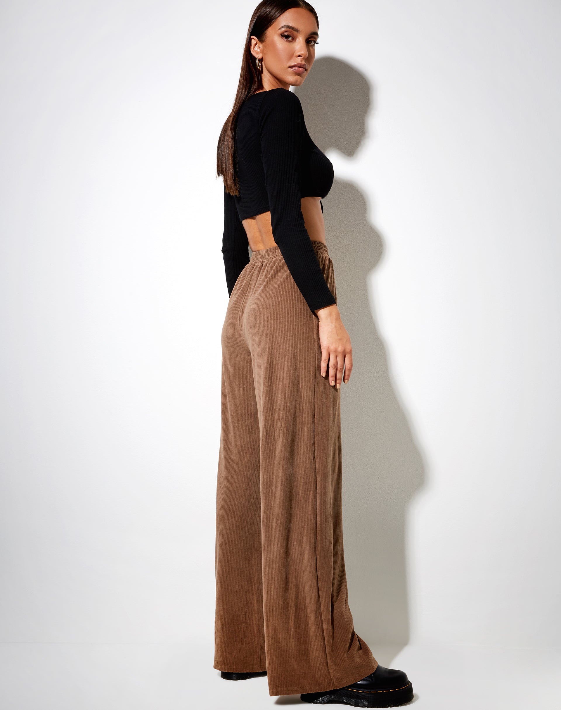 Bet on You Brown High Waisted Wide Leg Trouser Pants
