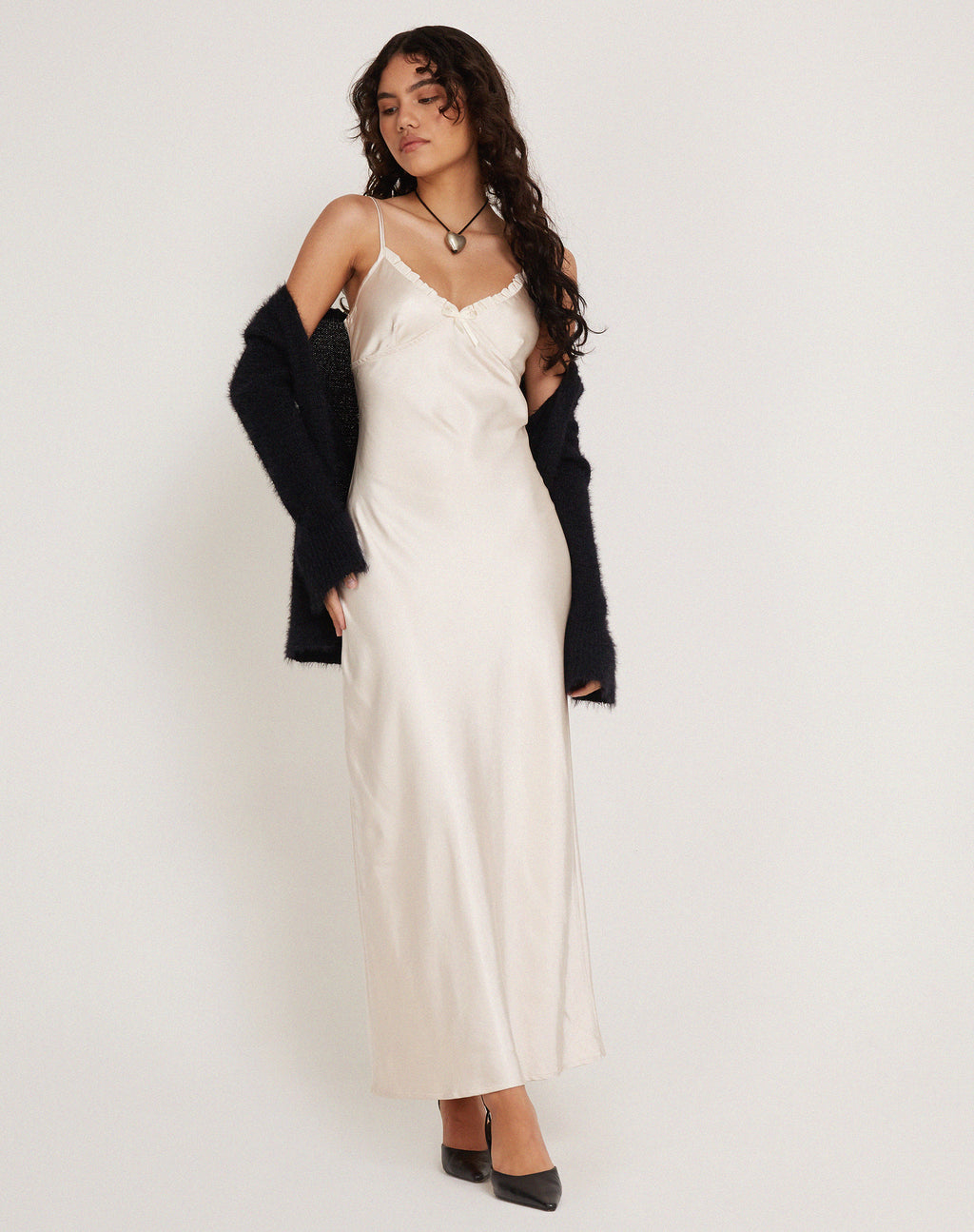 Sheer Jersey White Backless Maxi Dress