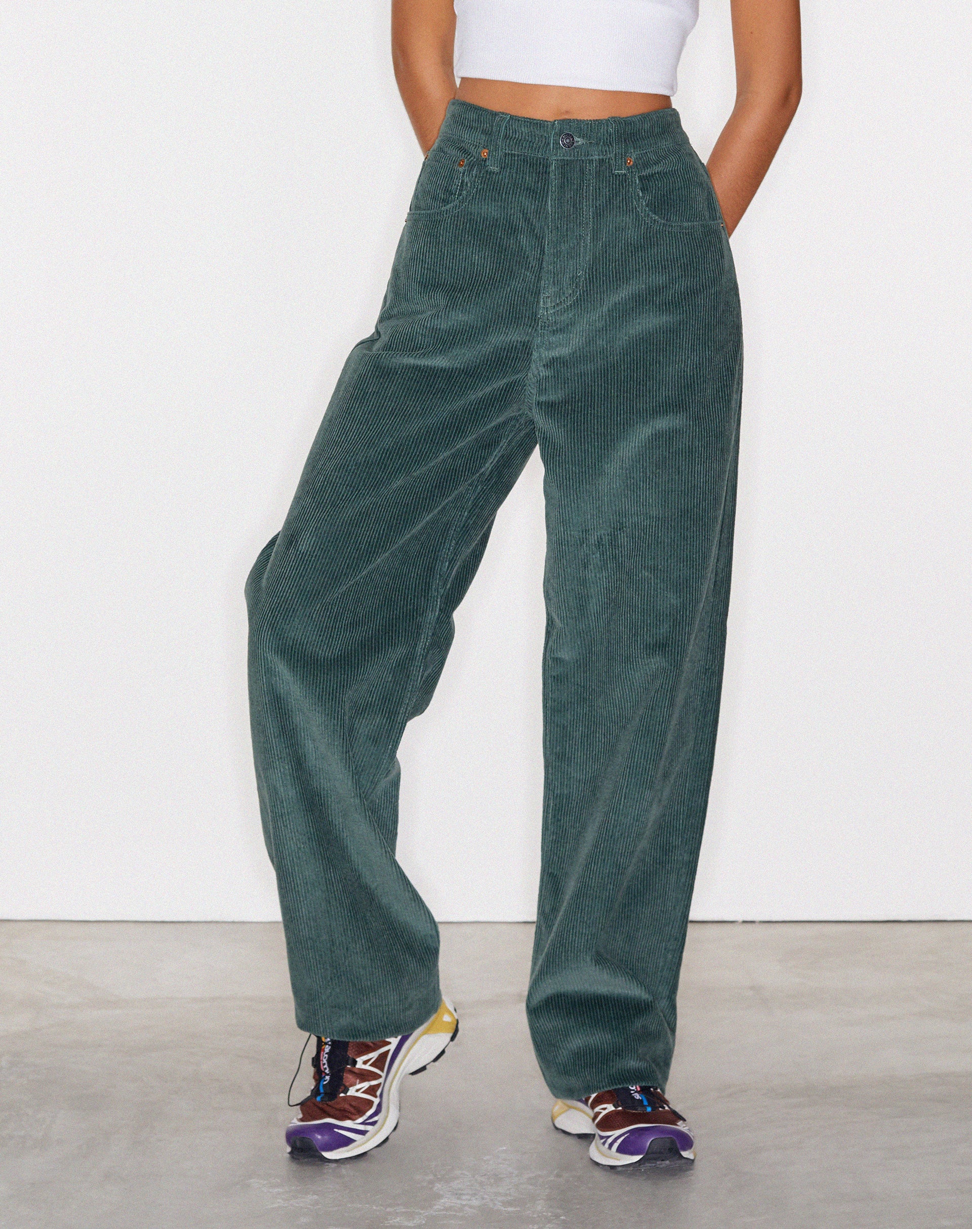 Buy Green 100% Viscose Plain Cord Trouser For Women by Somya Goyal Online  at Aza Fashions.