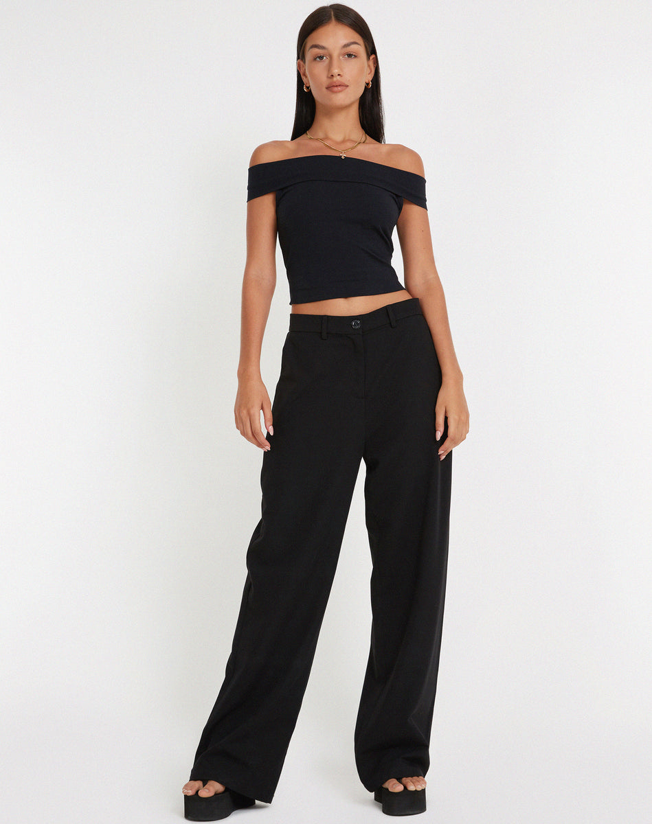 Black Off The Shoulder Top | Pico – motelrocks.com