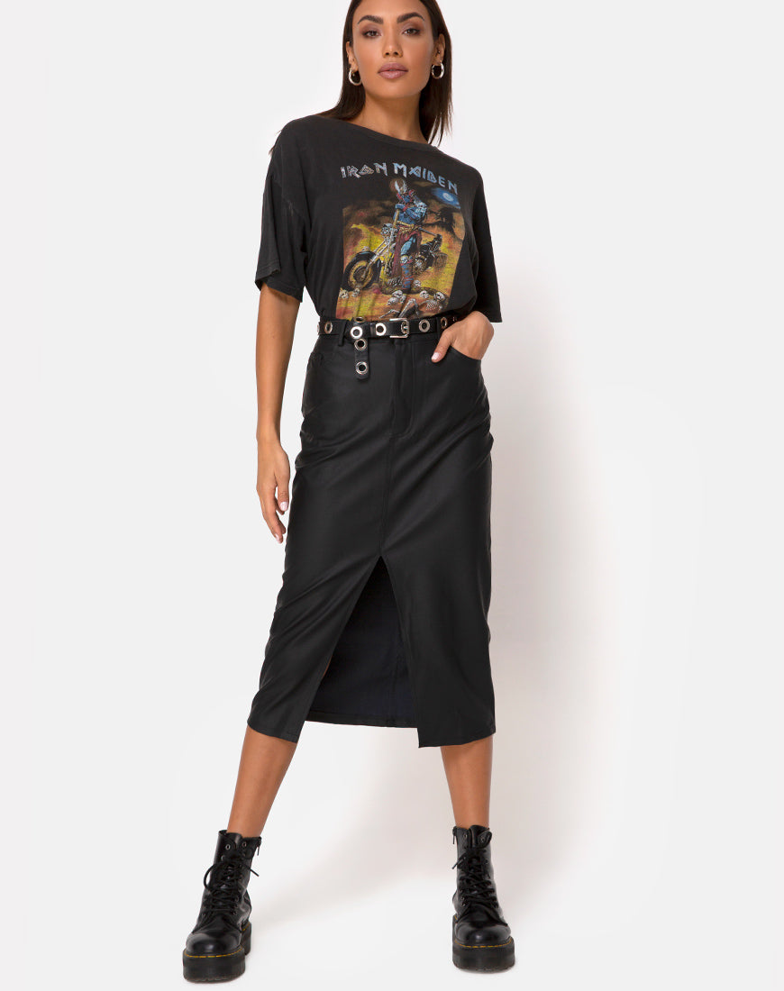 Black Midi Skirt | Pyra – motelrocks.com