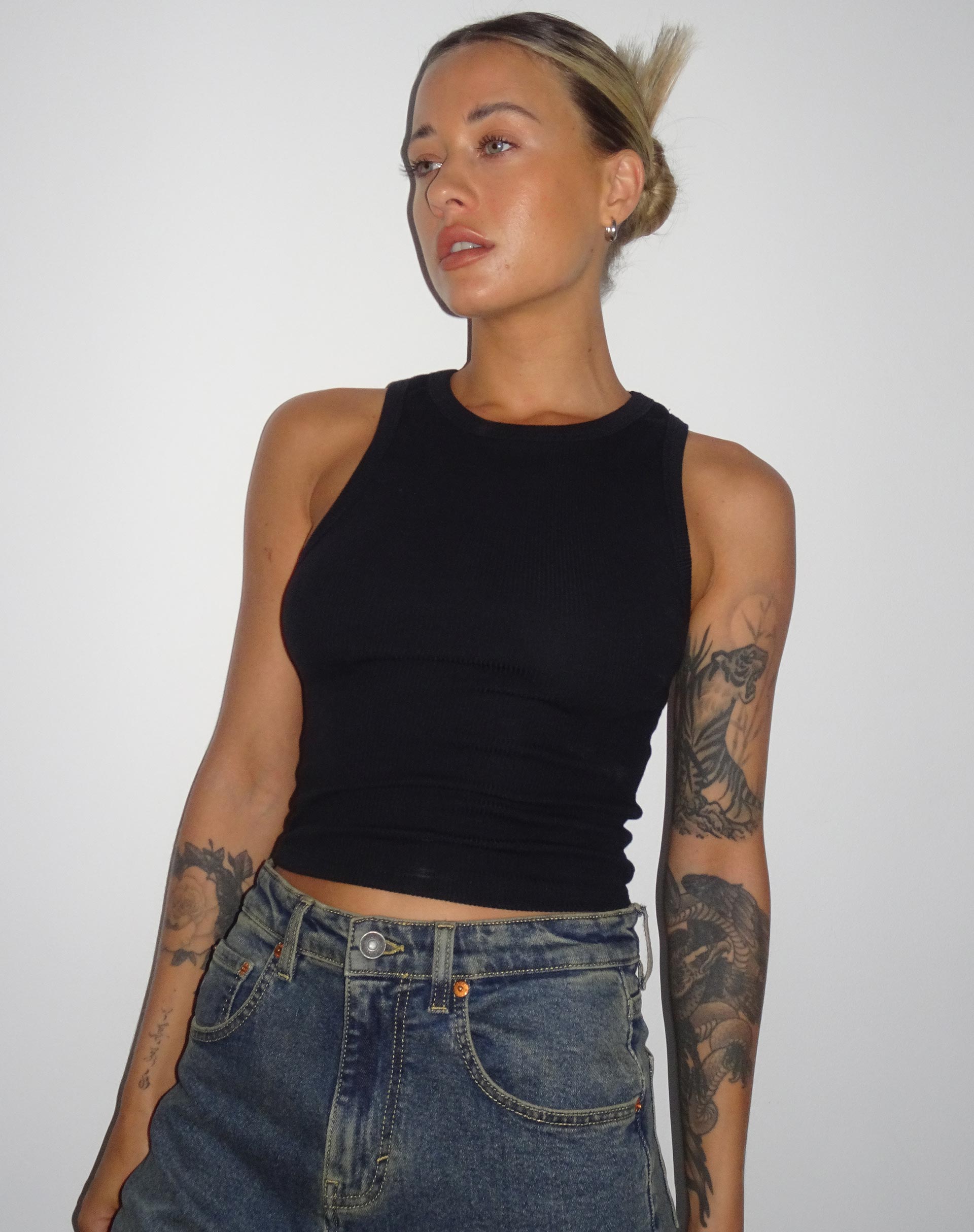 Black rave store crop top