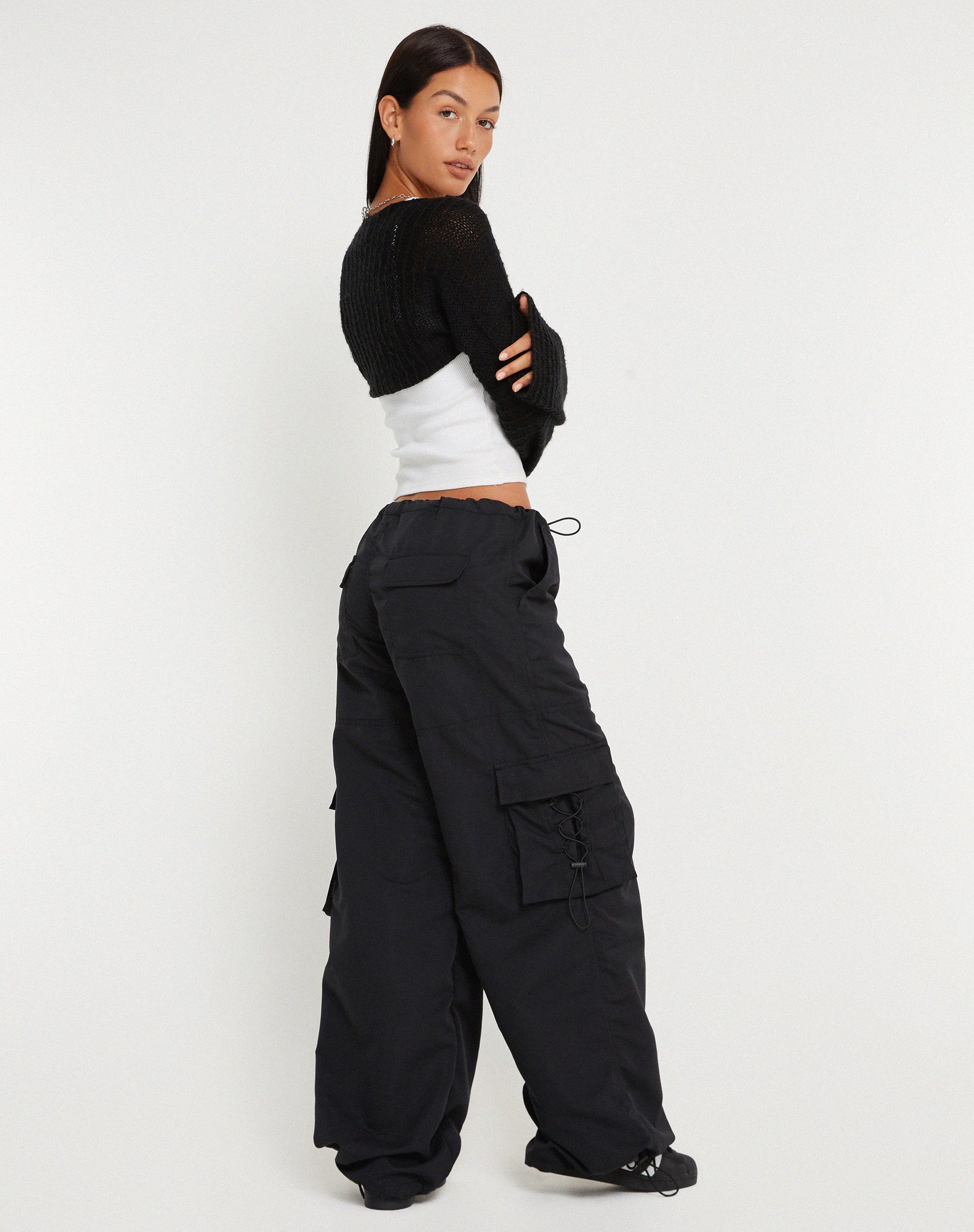 Buy AEJENNIO Womens High Waist Baggy Cargo Pants Hip Hop Loose Jogging  Sport Tapered Cargo Pants Trousers Pockets Black Medium at Amazonin