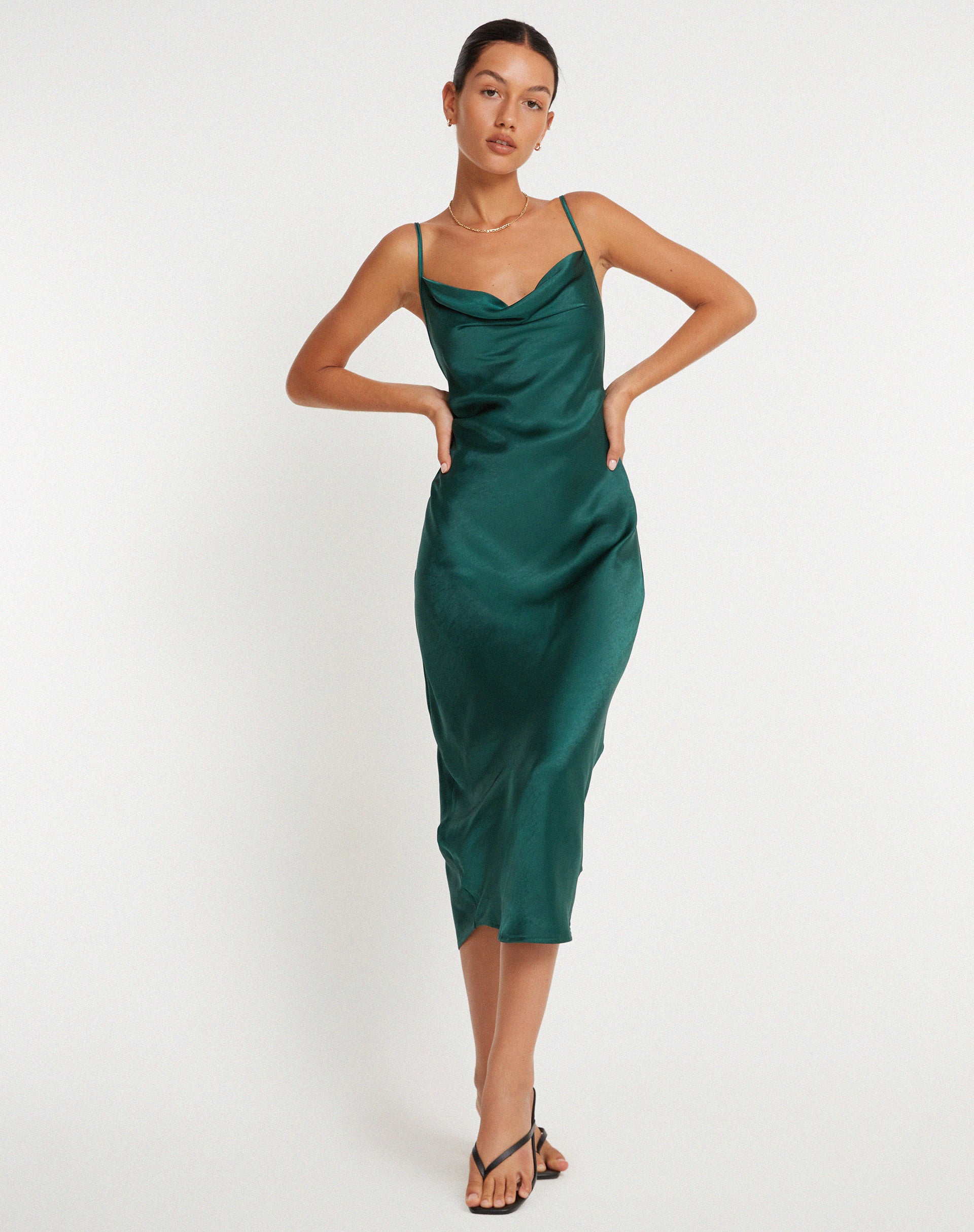 Silk forest cheap green dress