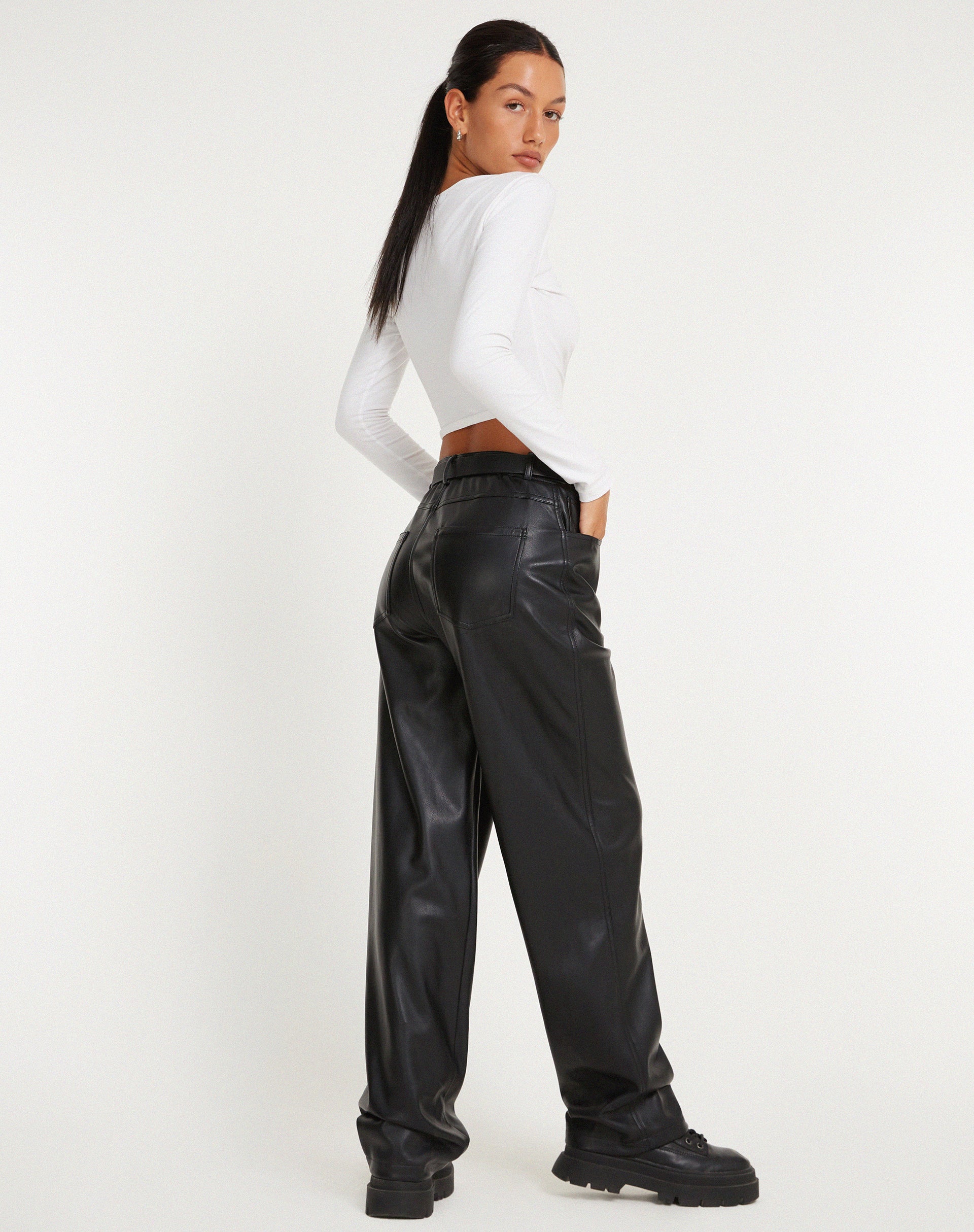 Buy Next One Women Black Smart Straight Fit High Rise Easy Wash Parallel  Trousers - Trousers for Women 25244692 | Myntra