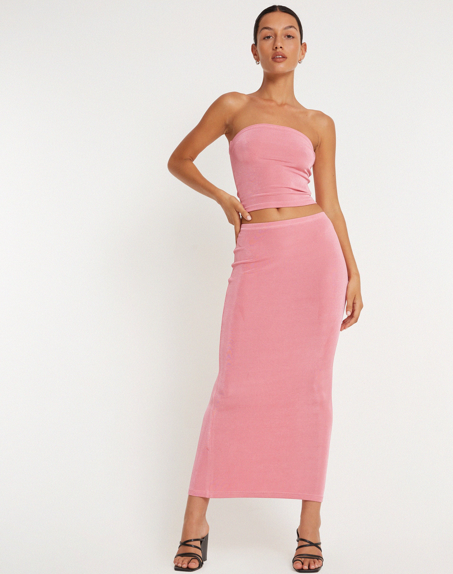 Maxi skirt and bandeau cheap top